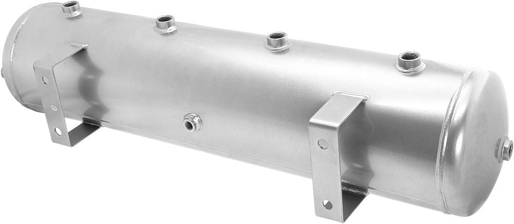 Vixen Air 5 Gallon (18 Liter) 9 Ports Suspension Air Tank for Air Ride, Bag Systems & Train Horns - 200 PSI Capacity - Silver (VXT5200G) - Perfect for Truck, SUV & Off-Road Vehicle Customization
