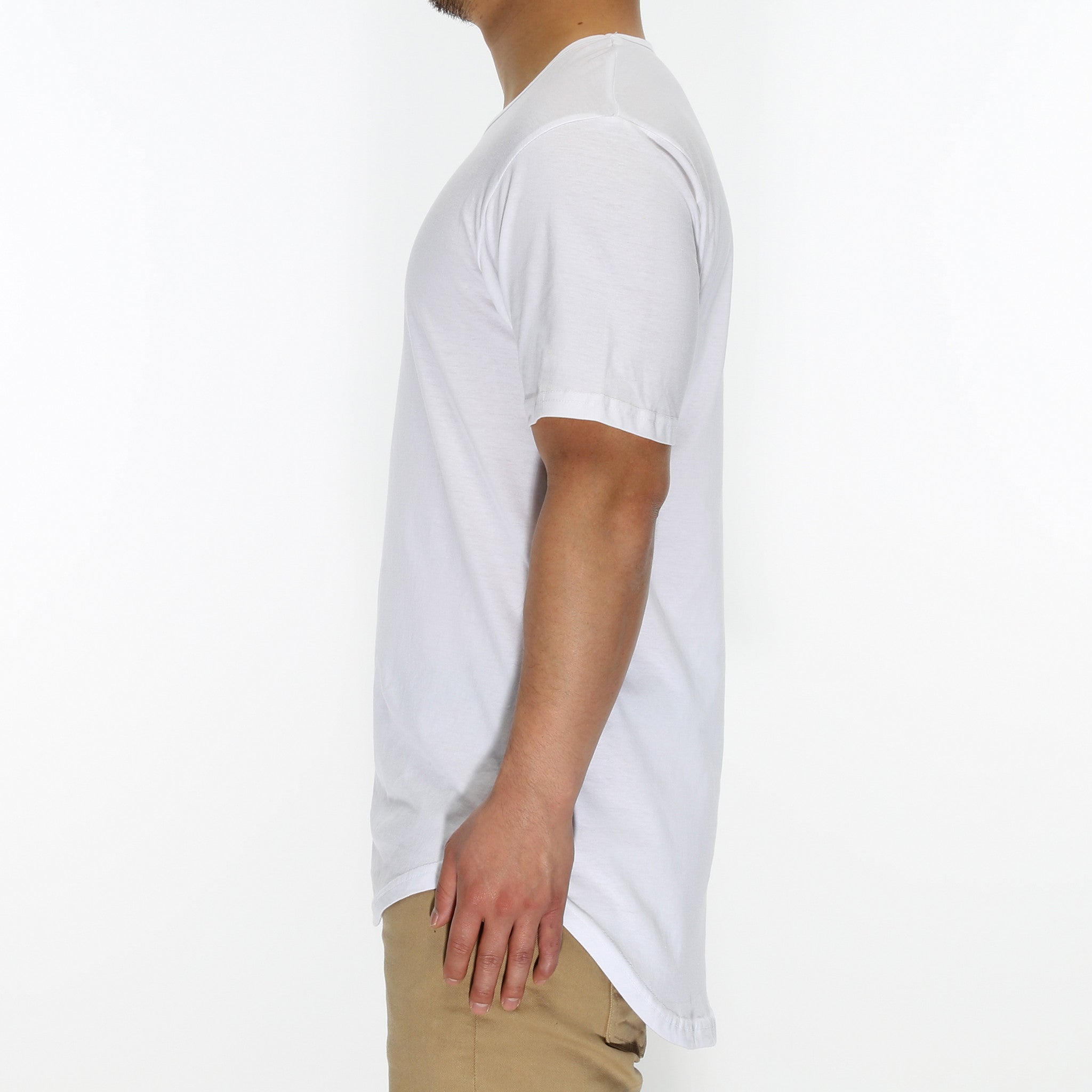 New Star Drop Tail Tee - Women's Fashion Oversized T-Shirt in White | Casual Wear, Street Style, Everyday Outfit
