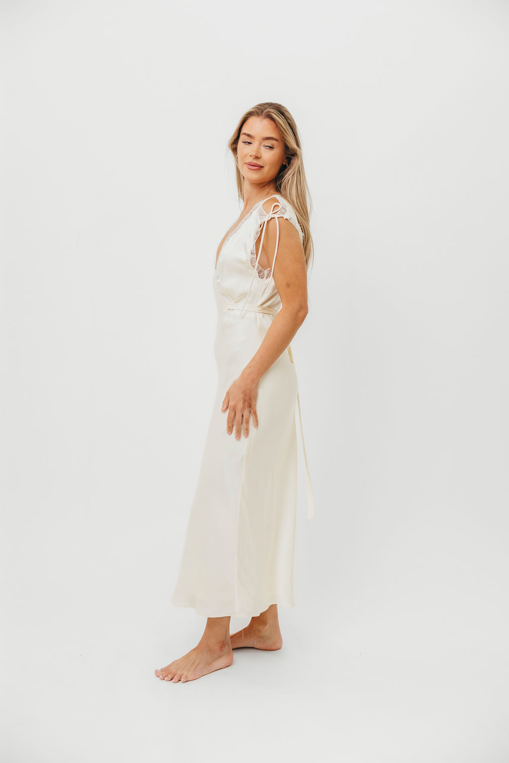 Monarch Midi Dress in Cream - Elegant Flowy Summer Dress for Women | Perfect for Weddings, Parties & Date Nights