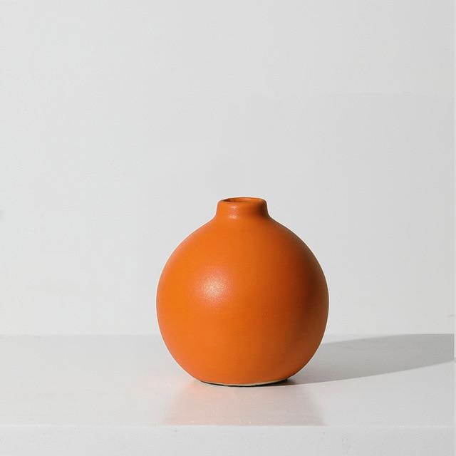 Elegant Contrasted Ceramic Vases for Home Decor - Handcrafted Modern Flower Vases for Living Room, Dining Table & Wedding Centerpieces