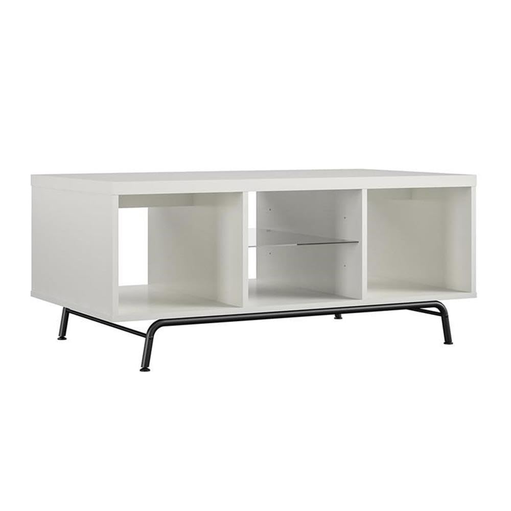 Ameriwood Home Melbourne White Coffee Table - Modern Living Room Furniture for Small Spaces, Home Decor, and Entertainment Centers