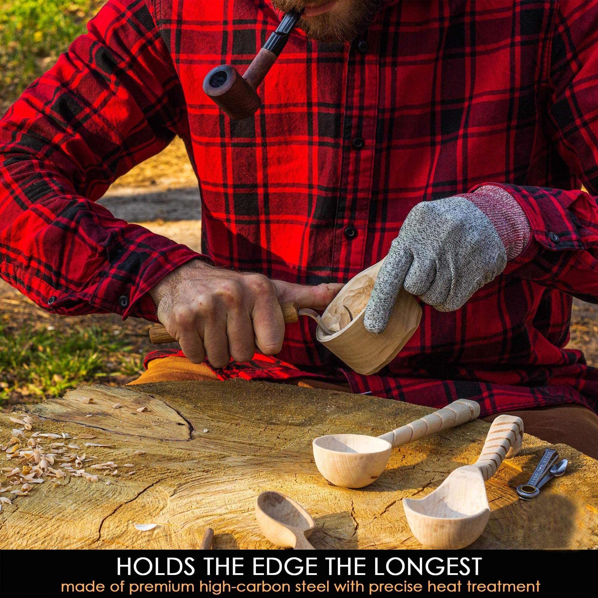 BeaverCraft SK1 Wood Carving Kit - Professional Whittling Tools Set for Beginners & Experts - Perfect for DIY Woodworking, Spoon Carving & Craft Projects