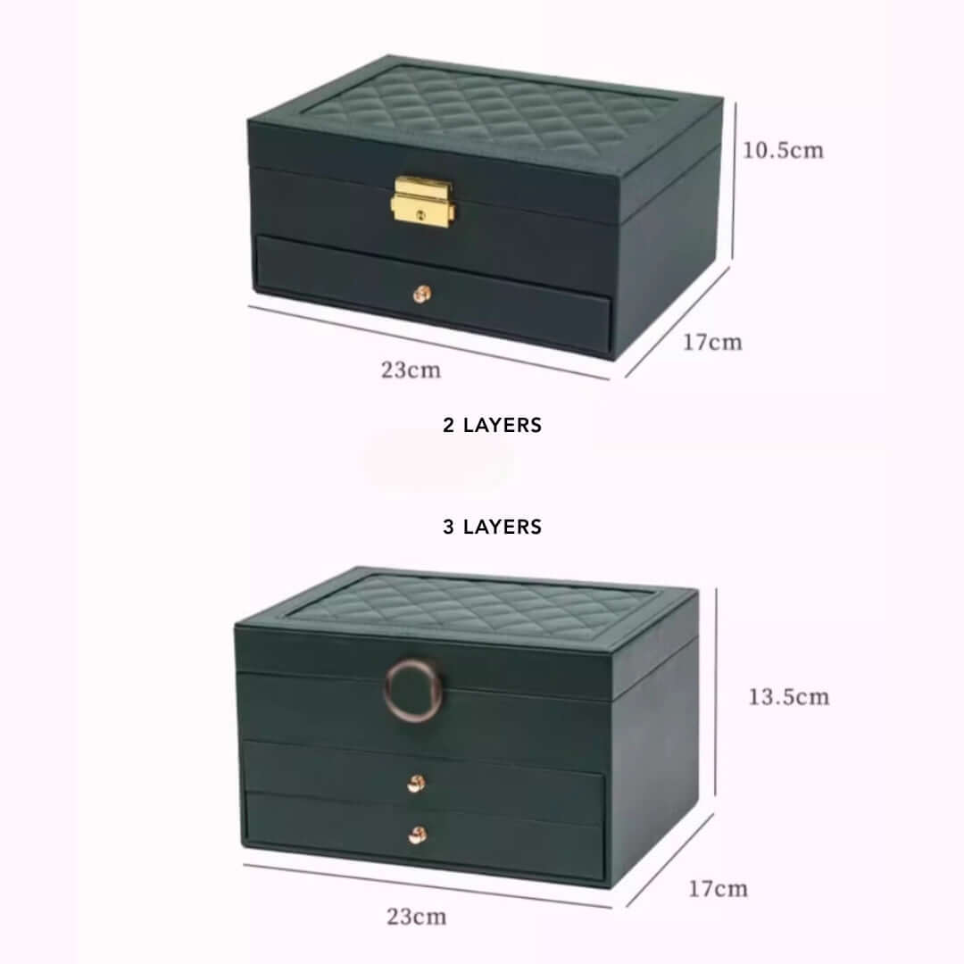 3 Layer Waterproof Jewelry Organizer Box for Necklaces & Rings | Travel-Friendly Storage Case | Perfect for Travel, Home, and Gift Giving