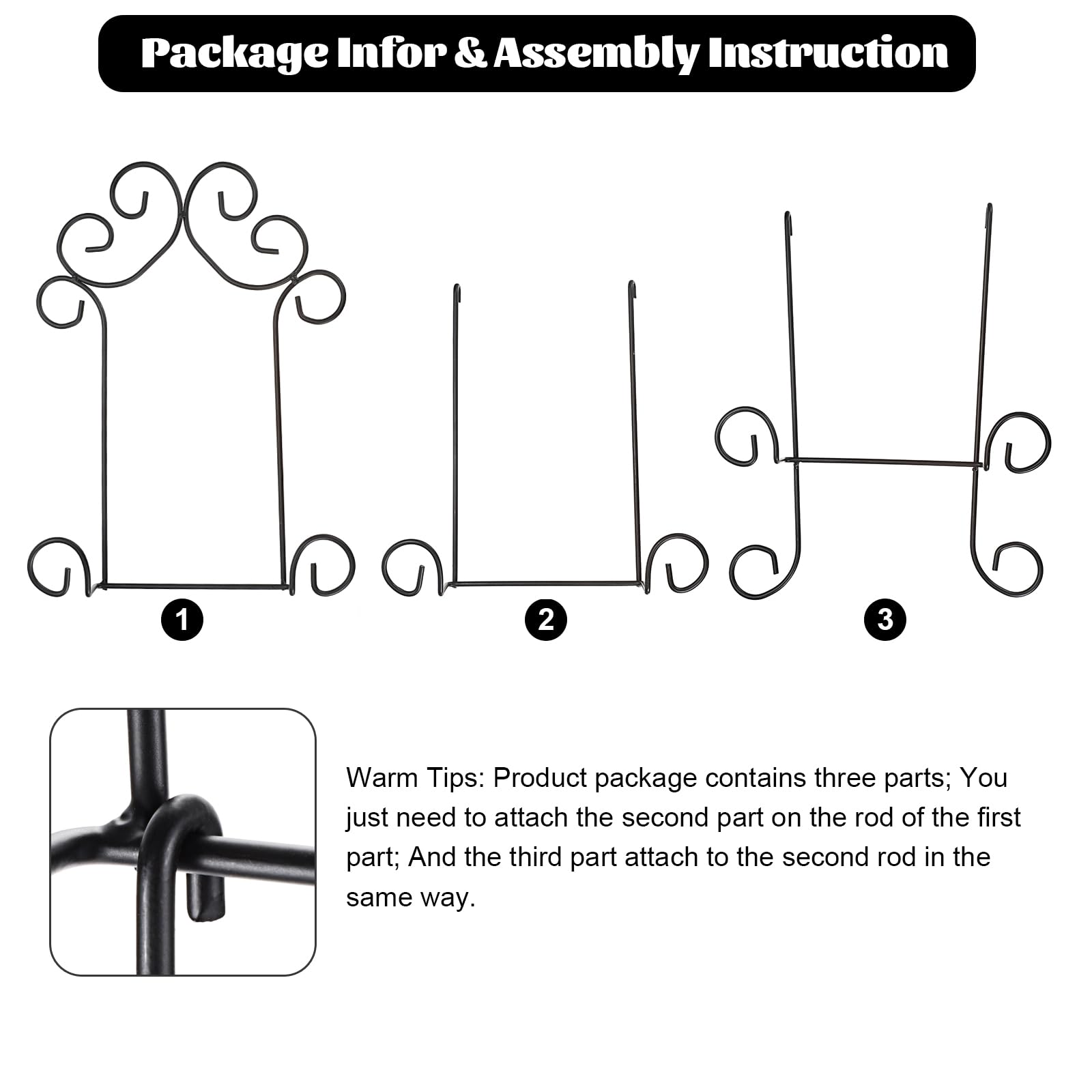 Sturdy 3-Tier Metal Wall Plate Holder Rack - Vertical Display for 8 Inch Plates, Platters & Artwork - Perfect for Kitchen, Dining Room & Home Decor Organization