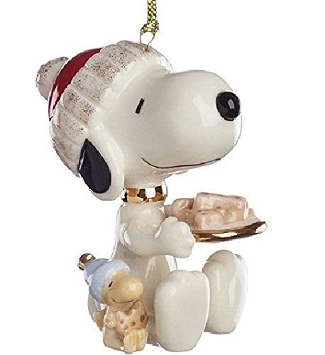 Lenox Peanuts Snoopy & Woodstock Dog Treats Figurine Ornament - New in Box | Collectible Gift for Christmas, Home Decor, and Peanuts Fans
