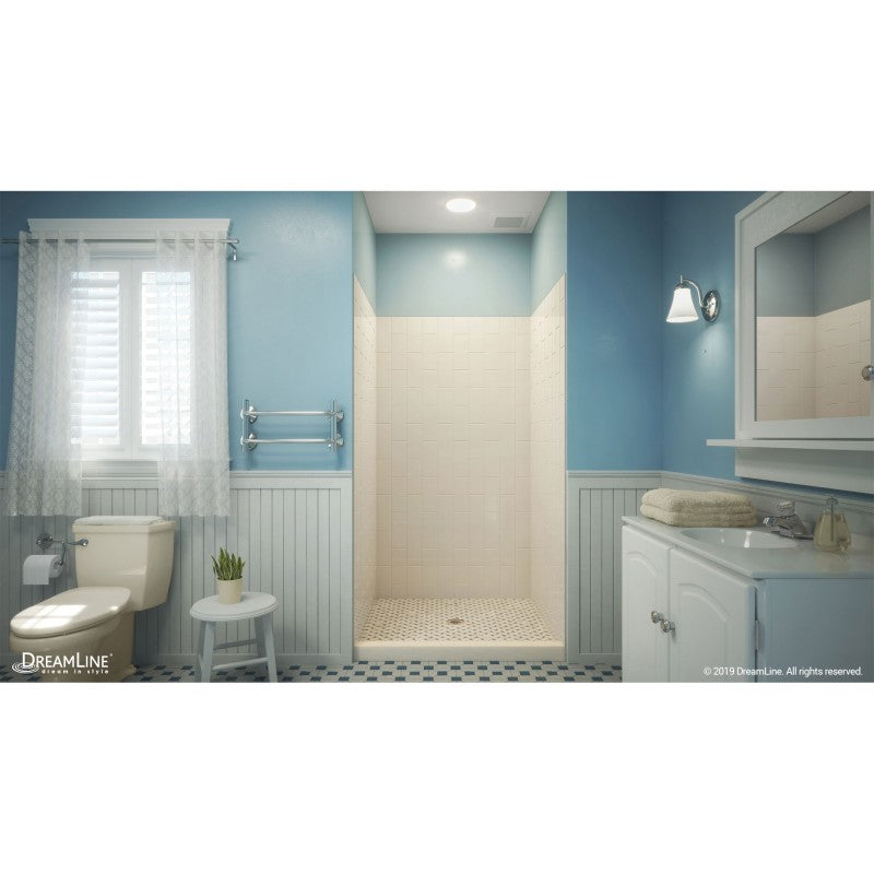 DreamLine QWALL VS 32-36 Inch Frameless Shower Enclosure Kit - Acrylic Backwall with Clear Glass (41.5