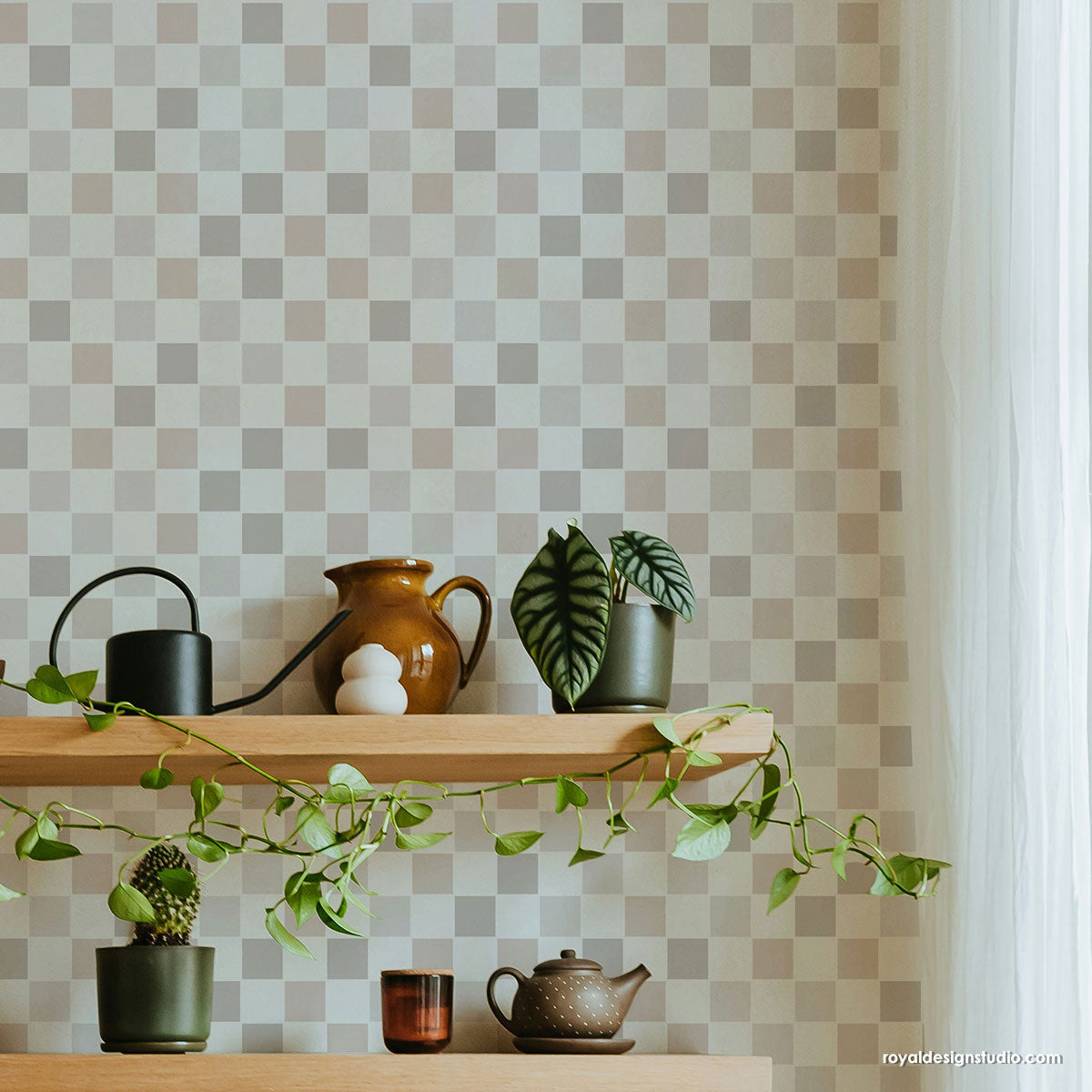 Check it Out Backsplash Stencil - Reusable DIY Tile Stencil for Kitchen & Bathroom Renovation - Perfect for Wall Decor, Home Improvement & Craft Projects