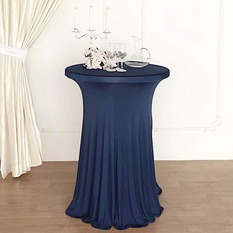 Natural Wavy Spandex Cocktail Table Cover - Stretchable Tablecloth for Party Decor, Wedding Reception & Home Dining
