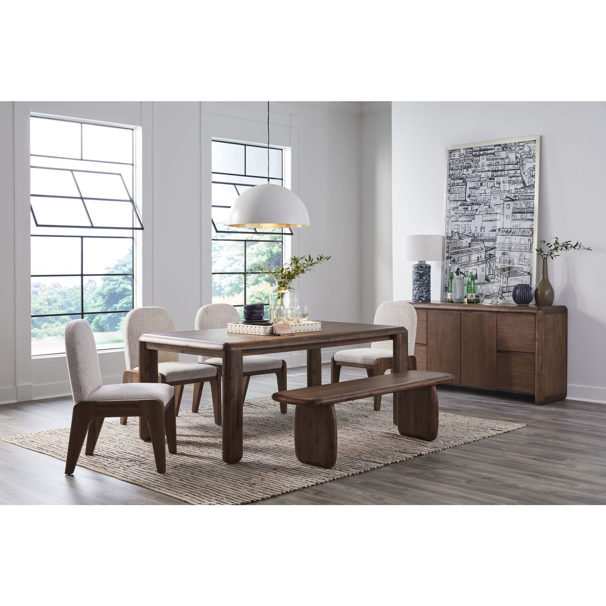 Xolani Acacia Wood Bench in Impala Finish - Rustic Solid Wood Entryway Bench for Hallway, Living Room & Bedroom - Durable & Stylish Home Decor Furniture