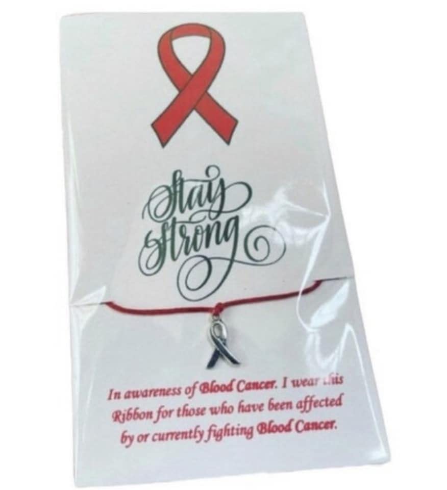 Blood Cancer Awareness Bracelet Set - 6 Ribbon Charm Bracelets for Support & Hope