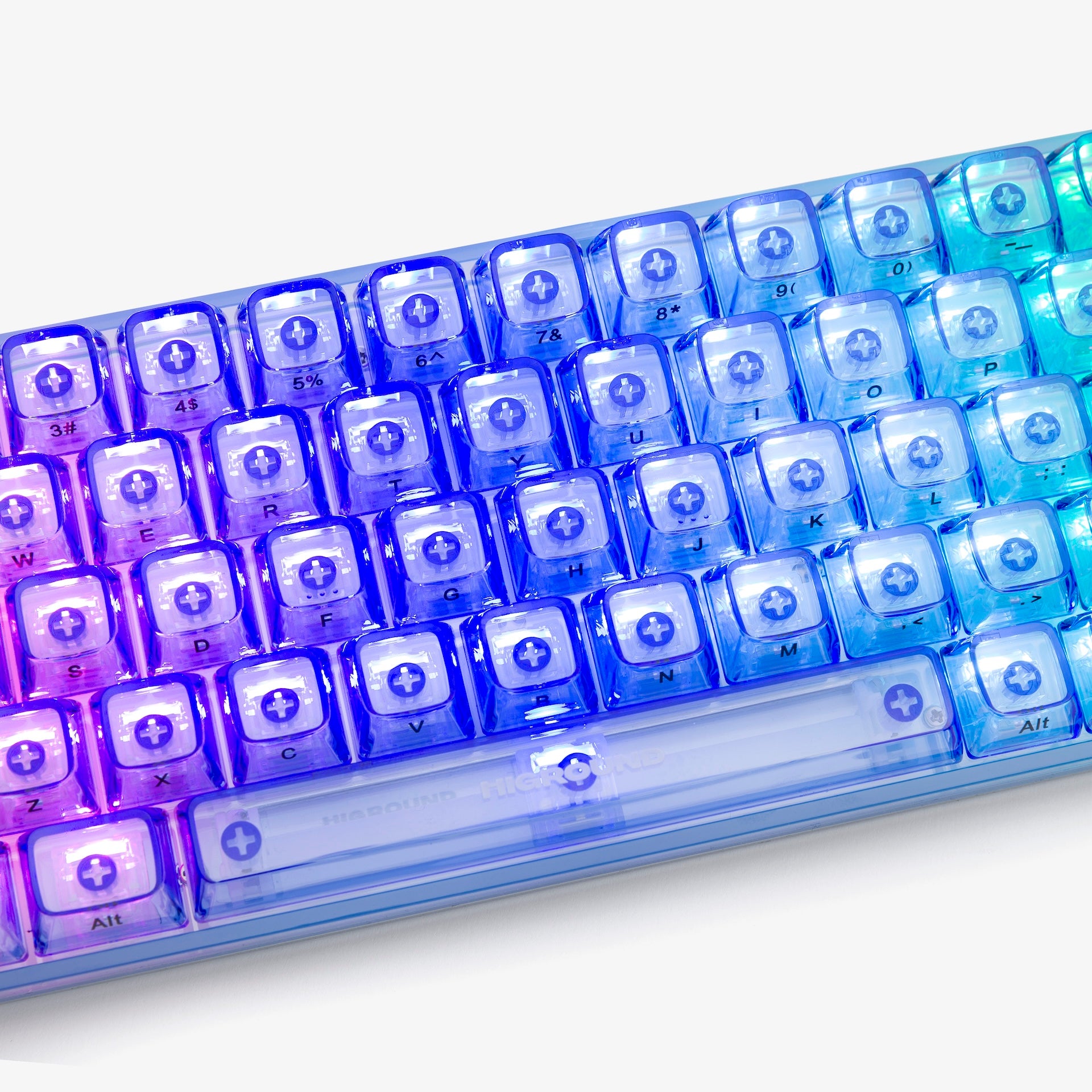 Clear Sapphire Basecamp 65 Mechanical Keyboard with Silent Glacier Switches - Compact 65% Layout for Gaming, Typing & Office Work