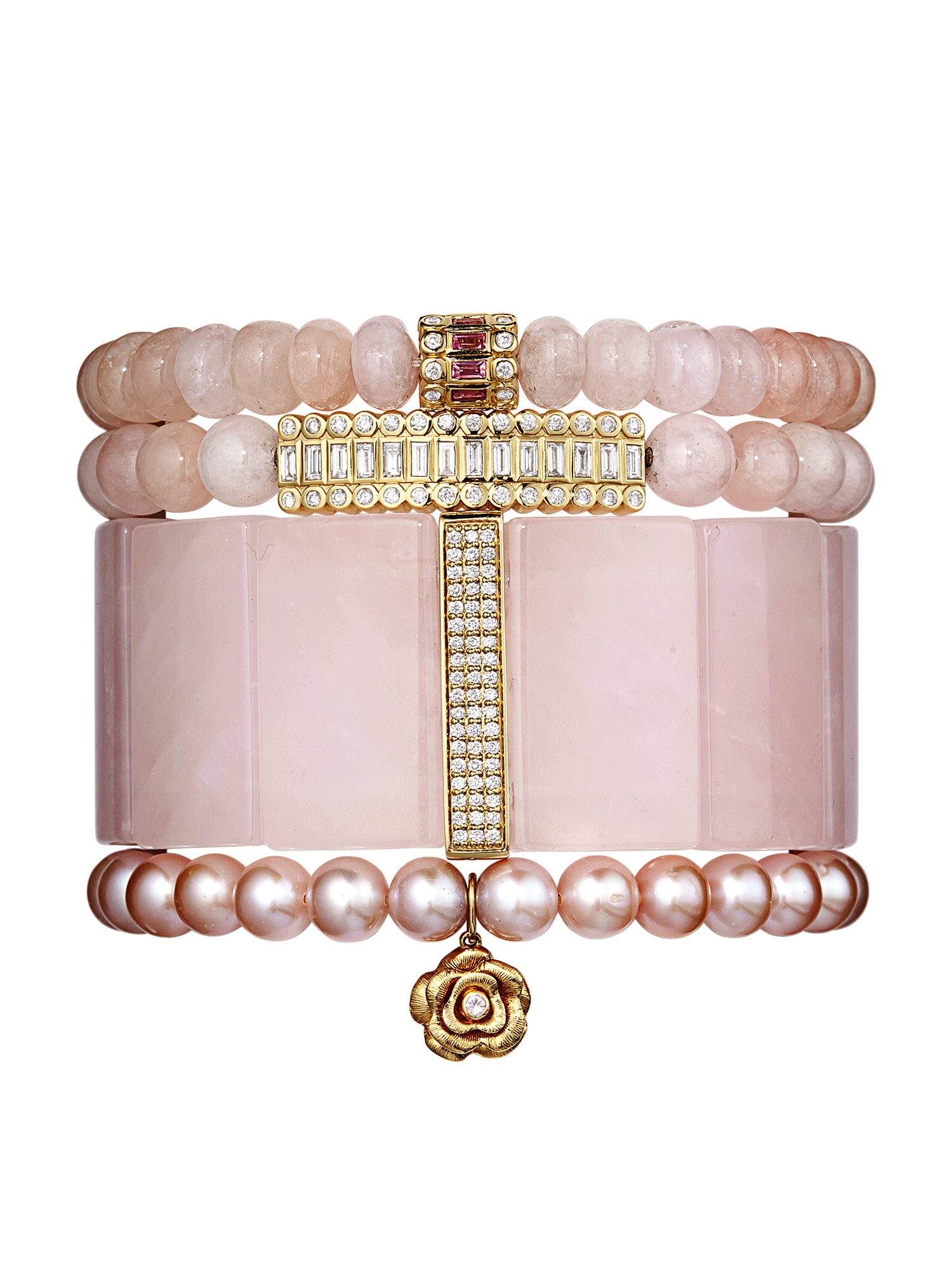 Morganite Baguette Pink Bar Bracelet for Women - 14K Rose Gold Plated Elegant Stackable Bangle, Perfect for Valentine's Day, Anniversary & Everyday Wear