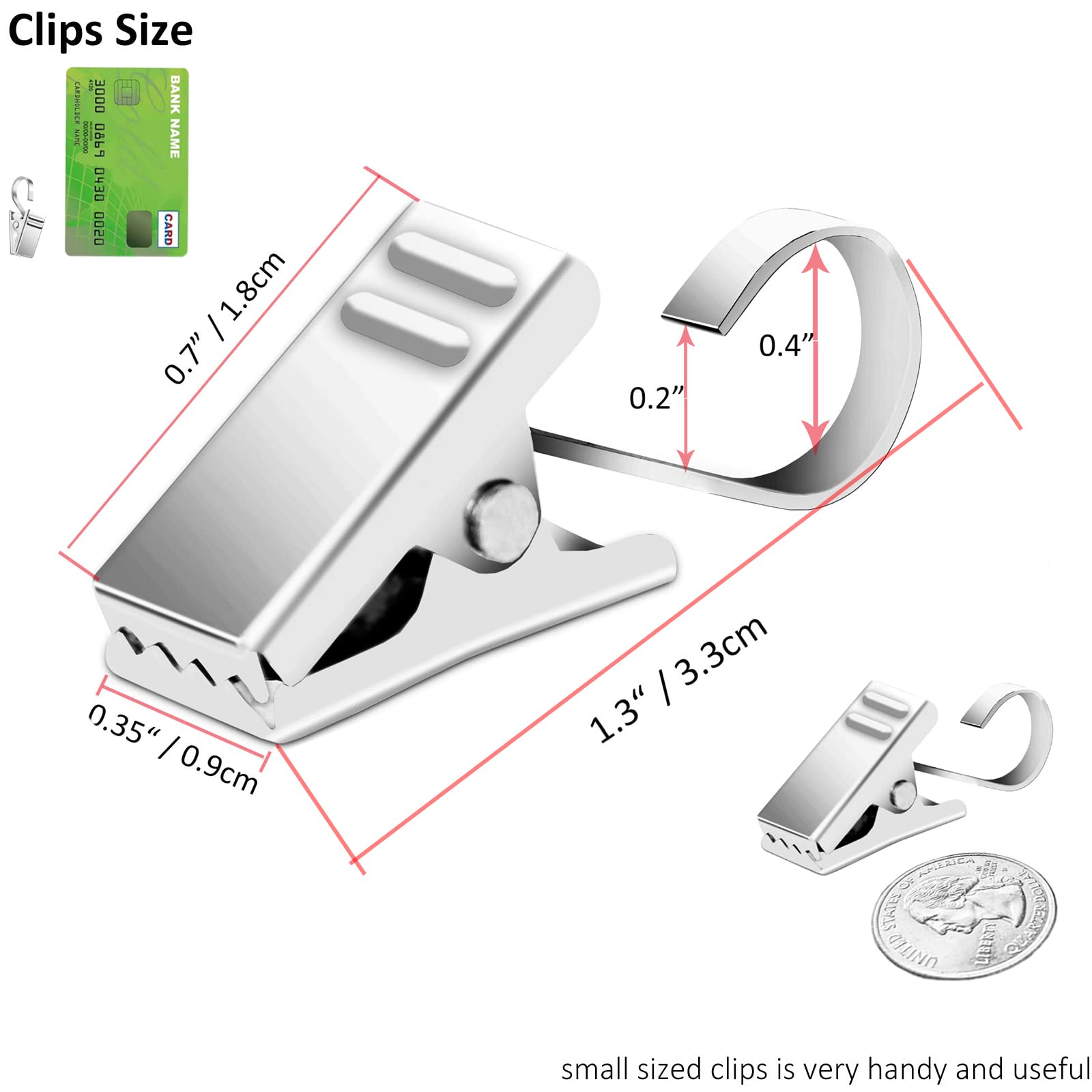 BIHRTC 48-Pack Silver Stainless Steel Curtain Clips - Heavy Duty Shower Curtain Hangers, Picture Display Clips for Home Decor, Crafts & Outdoor Activities | Perfect for Bathrooms, Photo Walls, Art Exhibits & Camping Gear
