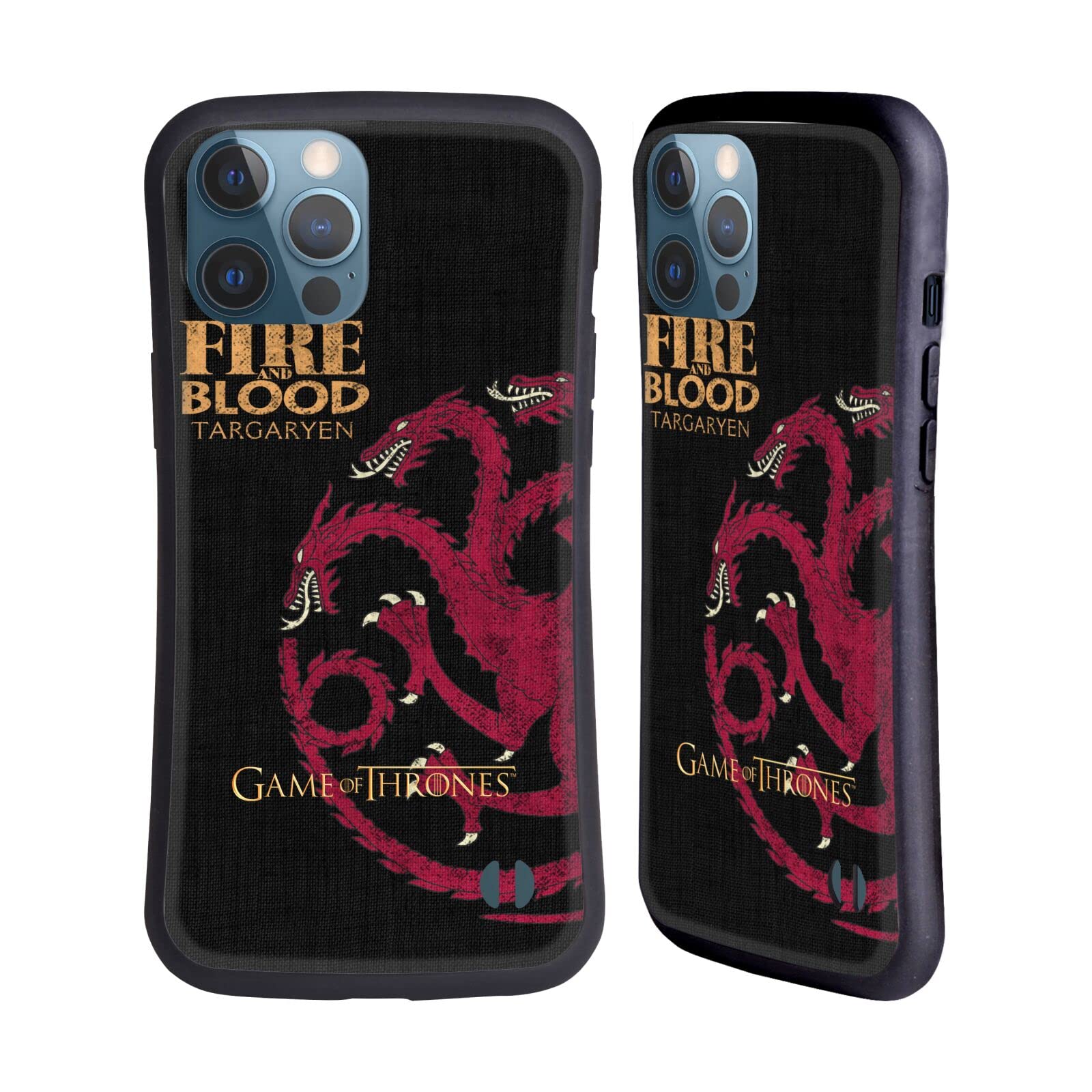 Official HBO Game of Thrones Targaryen House Mottos Hybrid Case for iPhone 13 Pro Max - Durable Protective Phone Cover with Unique Design - Perfect for Fans, Cosplay, and Everyday Use