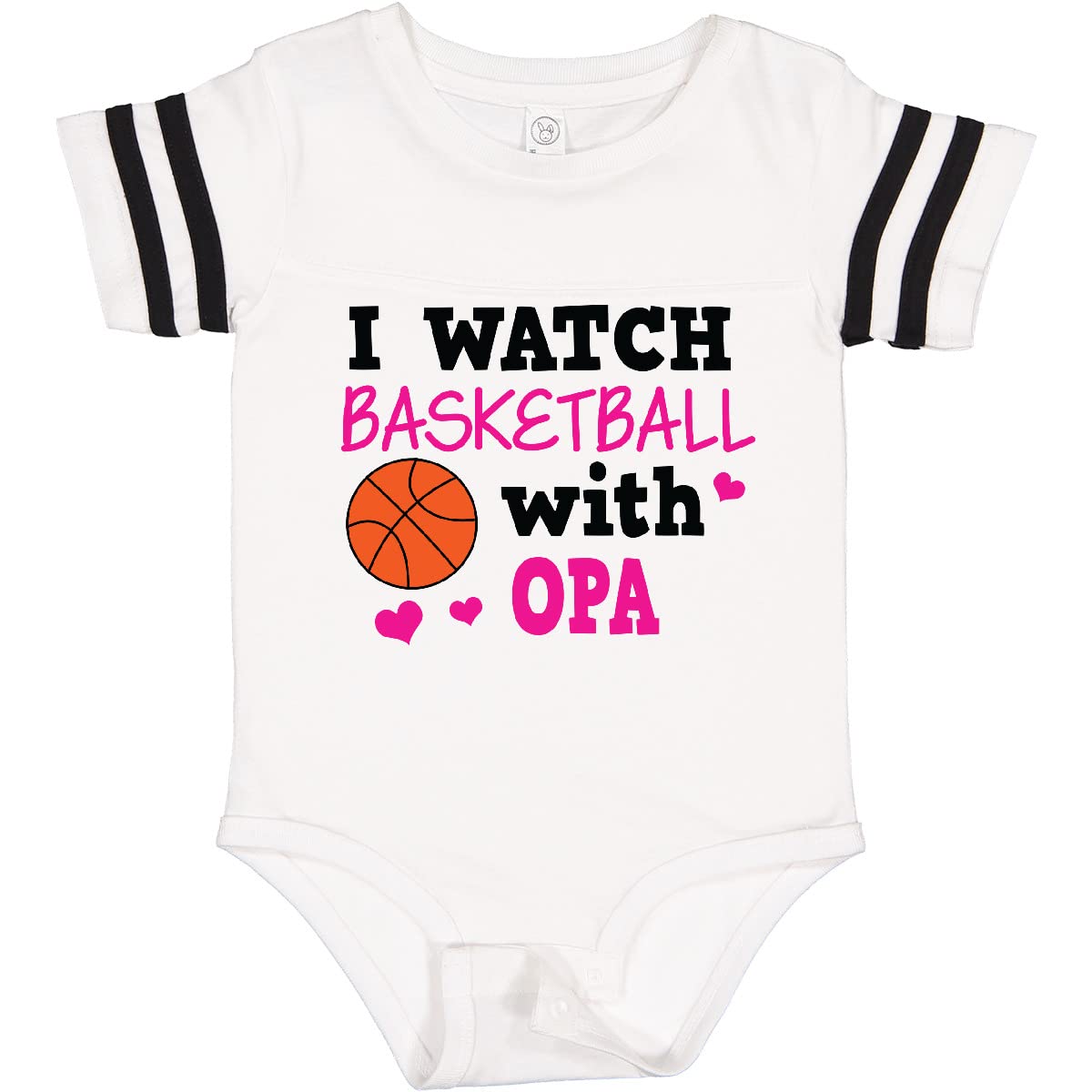 Inktastic I Watch Basketball with Opa Baby Bodysuit - Cute Basketball Fan Outfit for Infants & Toddlers - Perfect for Game Day, Family Events & Photo Shoots
