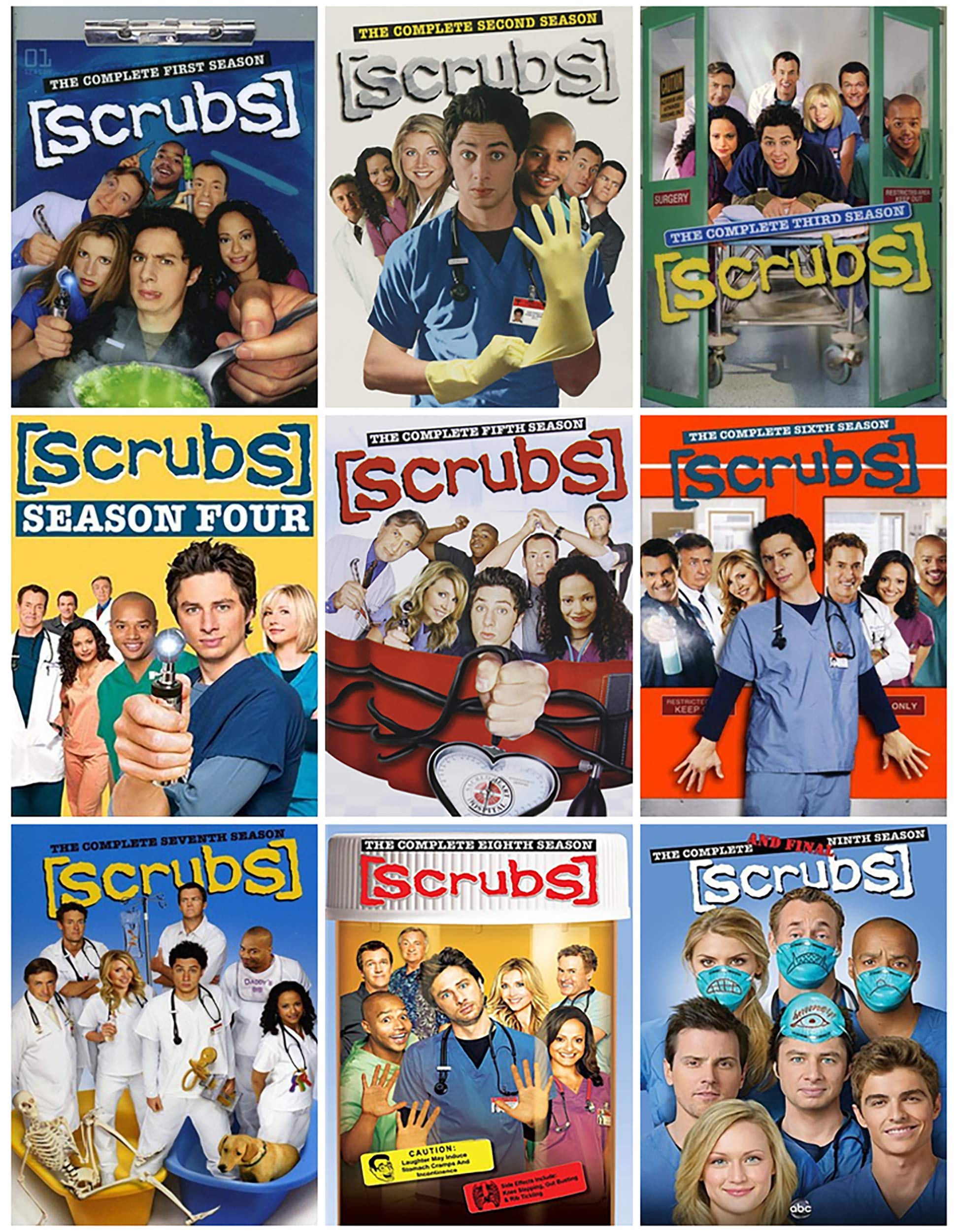 Scrubs: Complete TV Series Seasons 1-9 DVD Box Set with Bonus Features - Perfect for Medical Comedy Fans & TV Show Collectors