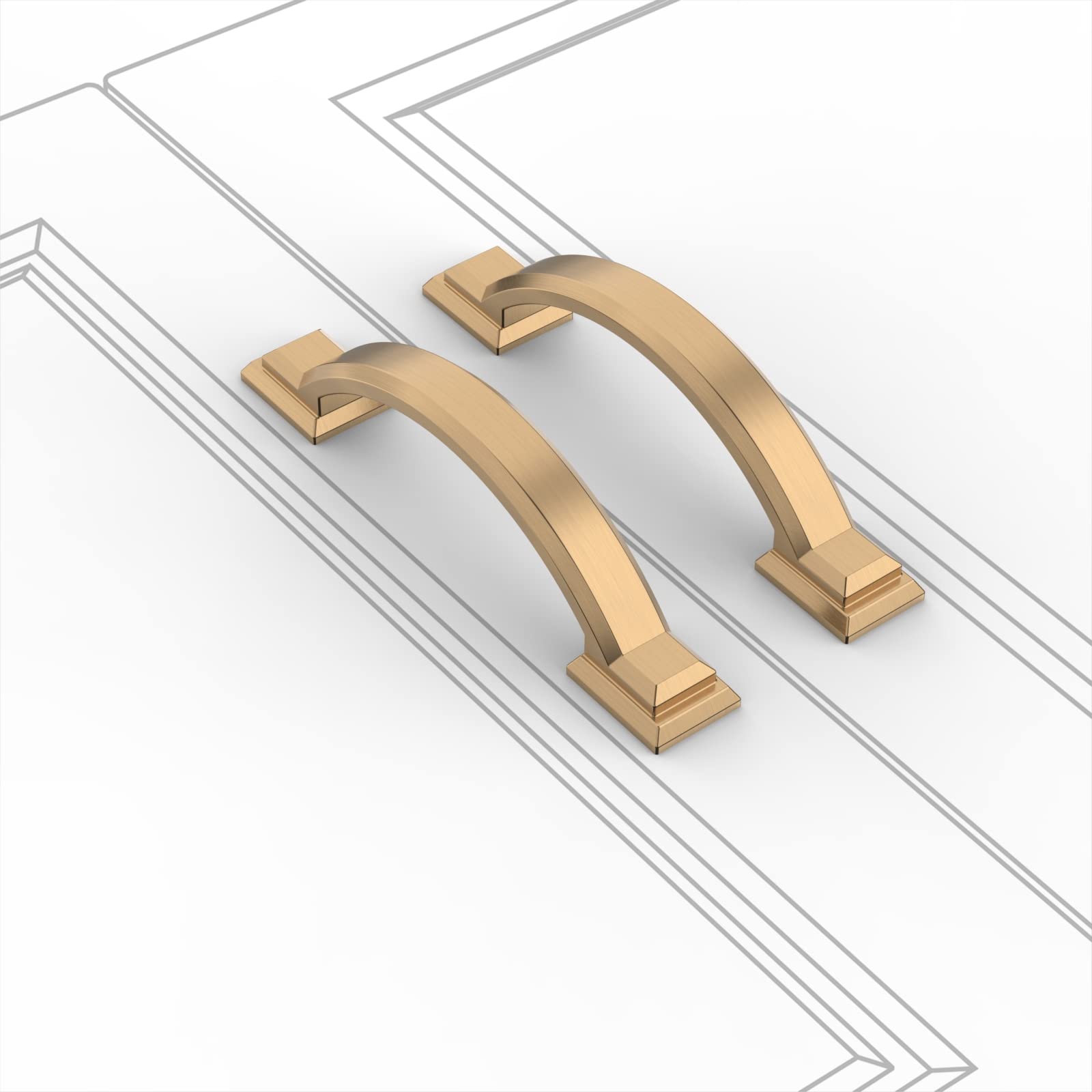 6 Pack 3 Inch (76mm) Champagne Bronze Cabinet Pulls - Gold Kitchen Cabinet Handles & Drawer Pulls for Dresser, Cupboard, Wardrobe - Perfect for Home Renovation & Furniture Upgrade