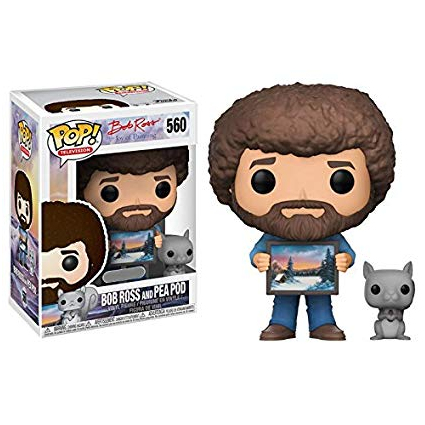 Bob Ross Pop! Vinyl Figure - Bob Ross with Pea Pod [560] | Funko Pop Collectible for Art Lovers & Pop Culture Fans | Perfect for Home Decor, Office Display & Gift Giving