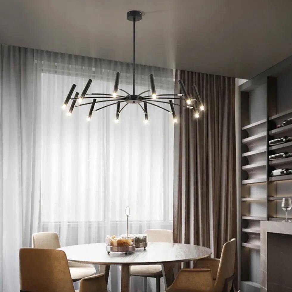 Modern LED Chandelier with Metal Finish - Energy Efficient Spot Lights for Dining Room, Bedroom & Living Room Ceiling Lighting