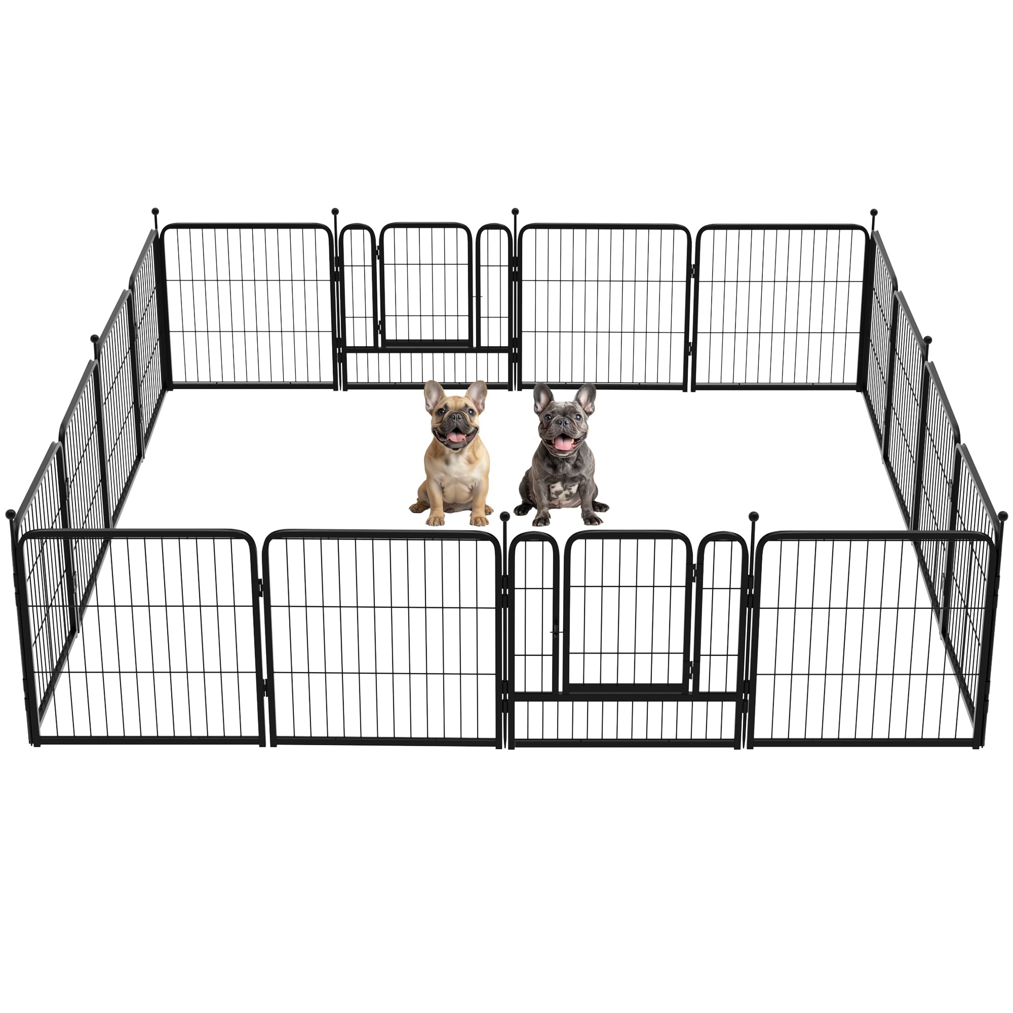 FXW Instant Portable Dog Playpen - 24 Inch Height, 16 Panels Pet Fence for Small Dogs & Puppies | Lightweight Outdoor Play Yard for Camping, RV Trips, Backyard & Indoor Use | Patented Design