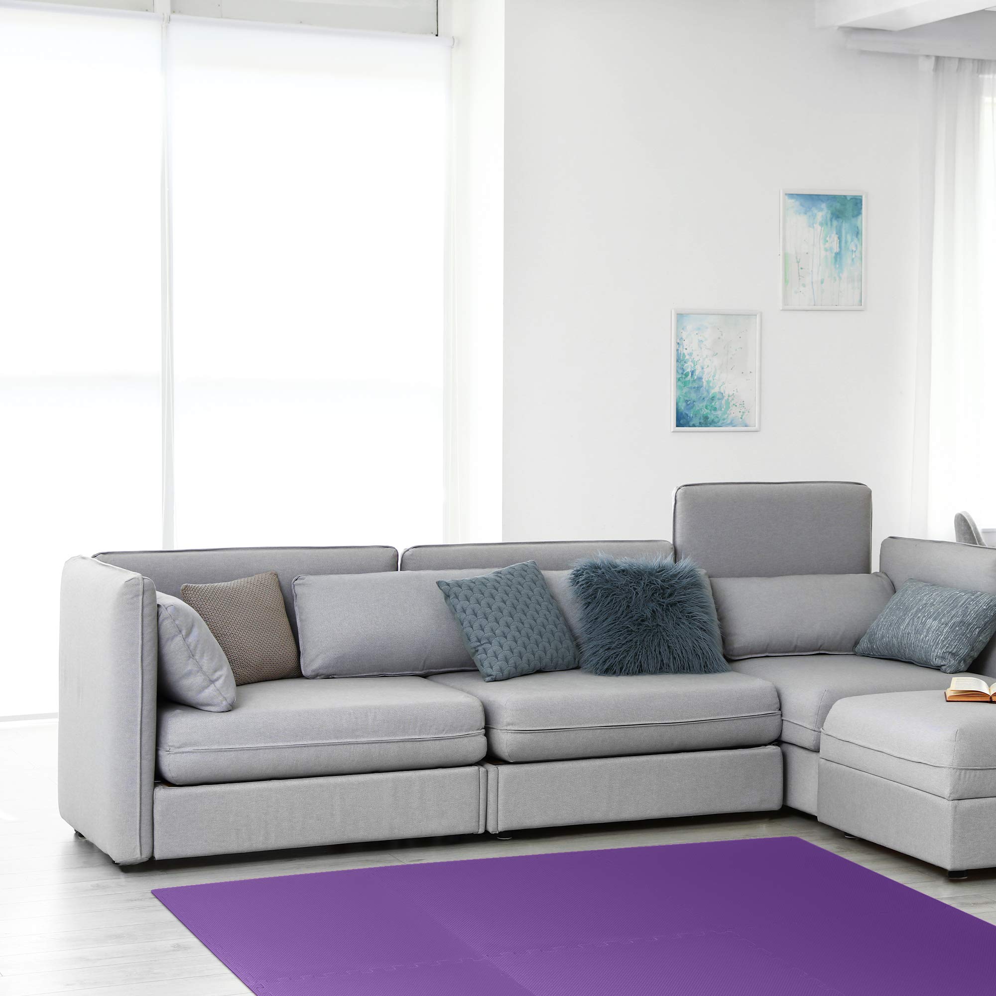 3/8 Inch Thick High-Density Exercise Floor Mat - Non-Slip Gym Mat for Home Workouts, Yoga & Fitness - Ideal for Home Gym, Garage Workouts & Martial Arts Training