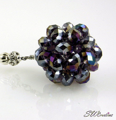 Cosmic Circle Tanzanite Purple Beaded Car Jewelry - Elegant Beaded Car Accessory for Rearview Mirror Decor & Spiritual Protection | Perfect for Meditation, Yoga, and Positive Energy in Your Vehicle