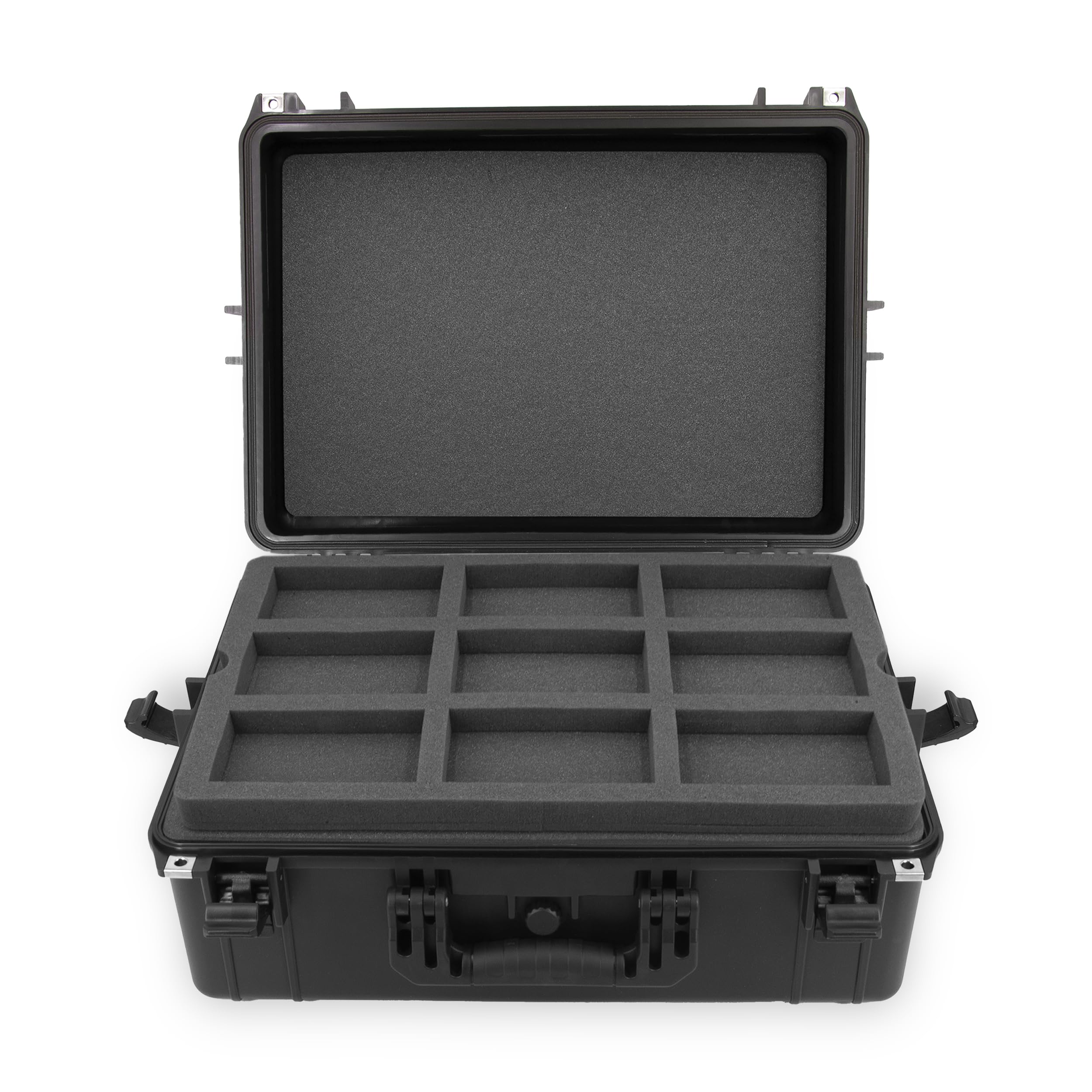 CASEMATIX XL Graded Card Storage Box - Holds 160+ BGS PSA Graded Cards, Waterproof Sports Card Display Case with Custom Foam Dividers - Perfect for Collectors, Trading & Card Show Protection