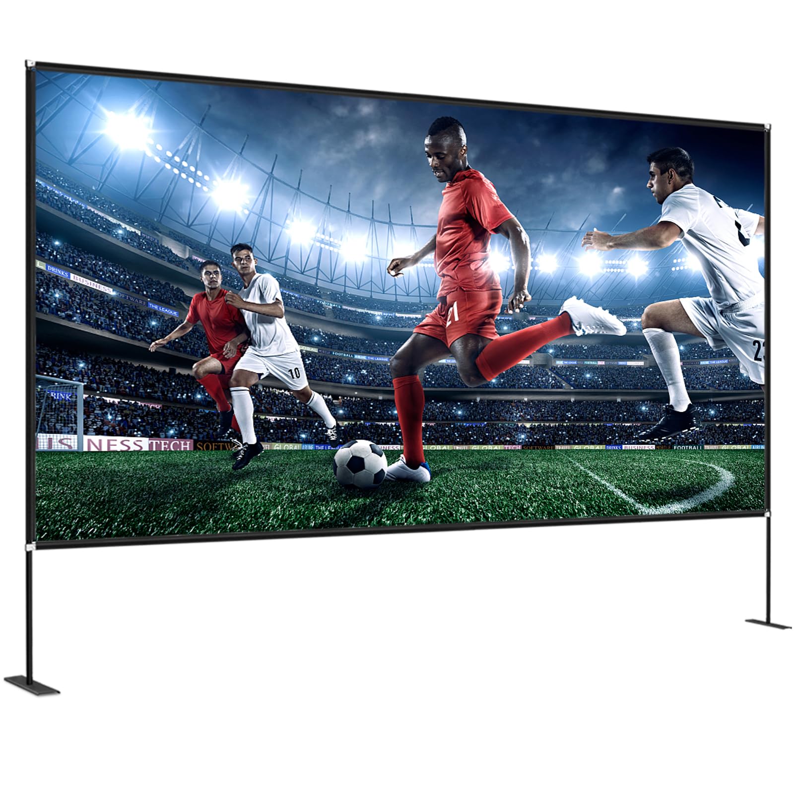 VEVOR 180-Inch Portable Projector Screen with Stand - 16:9 HD 4K Wide Angle Outdoor Movie Screen, Easy Assembly & Storage Bag - Perfect for Backyard Movie Nights, Home Theater, and Outdoor Events