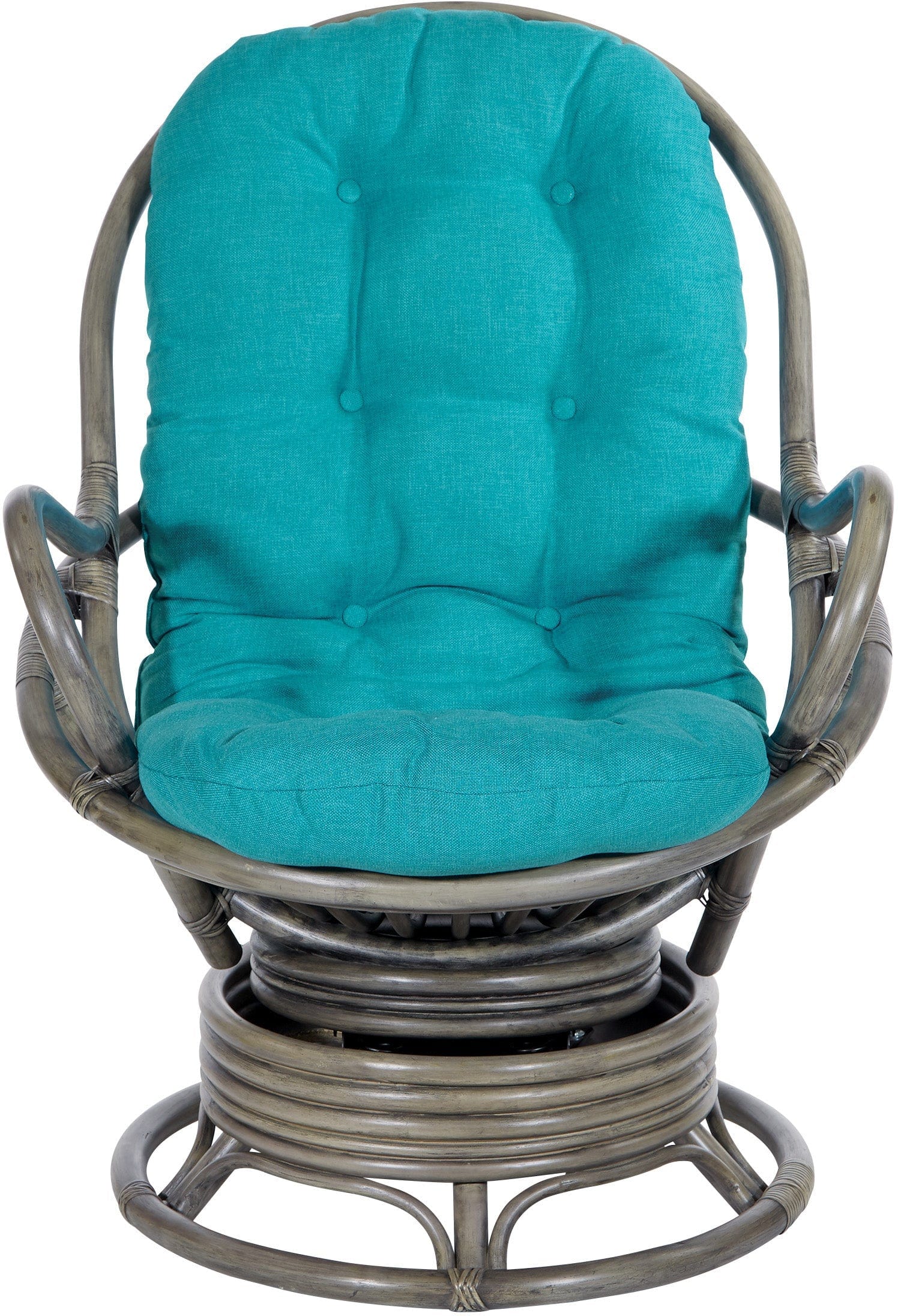 Office Star Tahiti Rattan Swivel Rocker Chair [TAH320] - Comfortable Wicker Patio Furniture for Outdoor Lounge, Porch & Garden Relaxation
