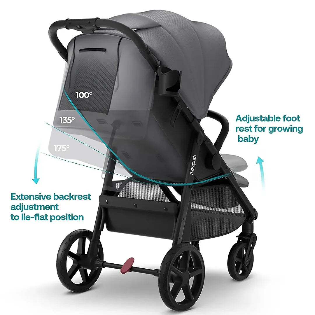 Nova Lightweight Stroller for Travel - Compact & Easy Fold, Grey - Perfect for Airports, Shopping & Everyday Use