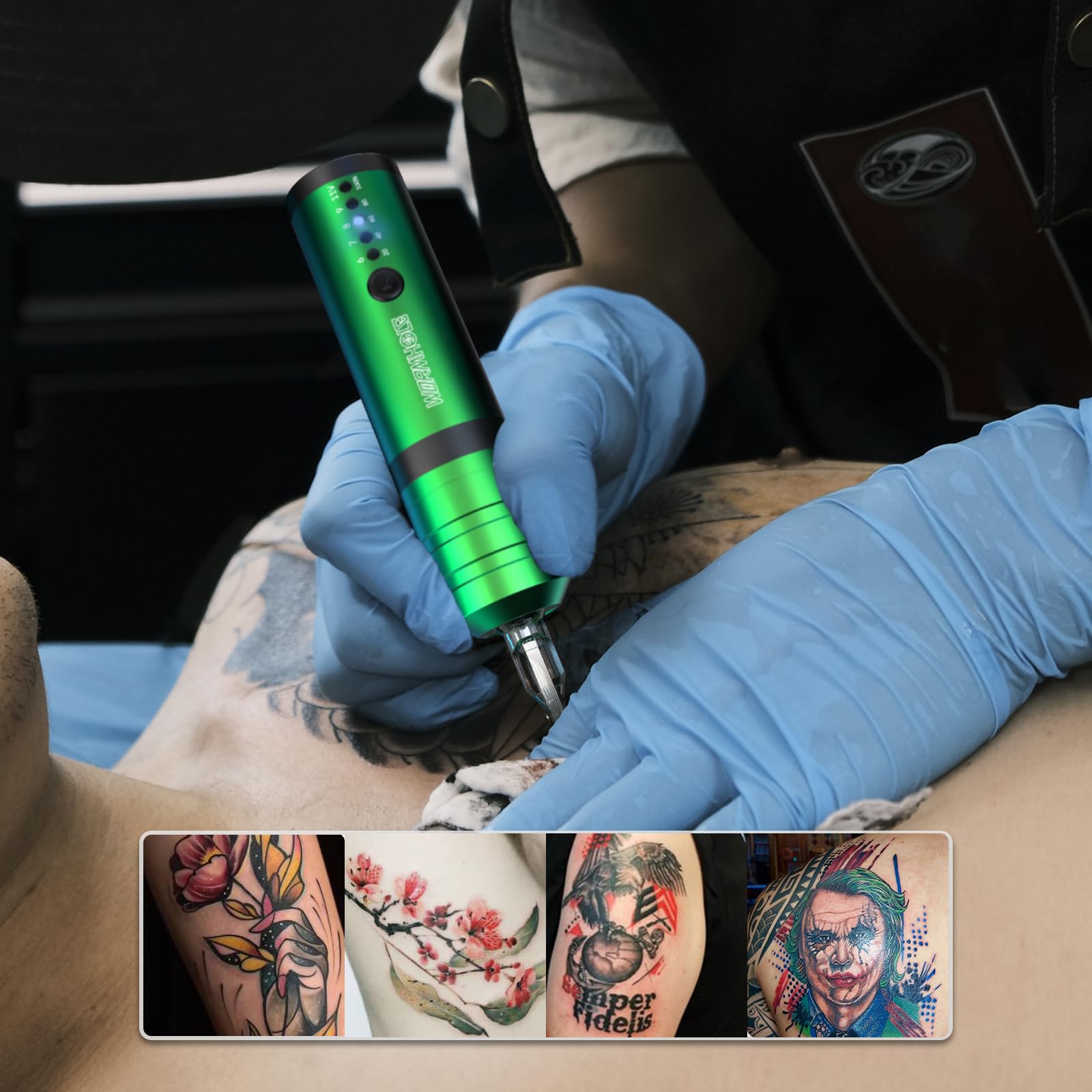 Wireless Tattoo Pen Machine - Rotary Battery Tattoo Gun with 2100mAh, Professional Cordless Tattoo Equipment for Artists & Beginners (Model HP68-A) - Perfect for Home Studios & Tattoo Shops