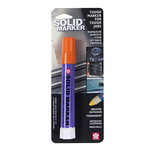 SAKURA Solid Paint Markers - Permanent Oil-Based Paint Pens for Windows, Wood, Glass, Metal & Plastic - Vibrant Orange Paint Marker - 1 Pack - Ideal for DIY Crafts, Sign Making & Home Decor Projects