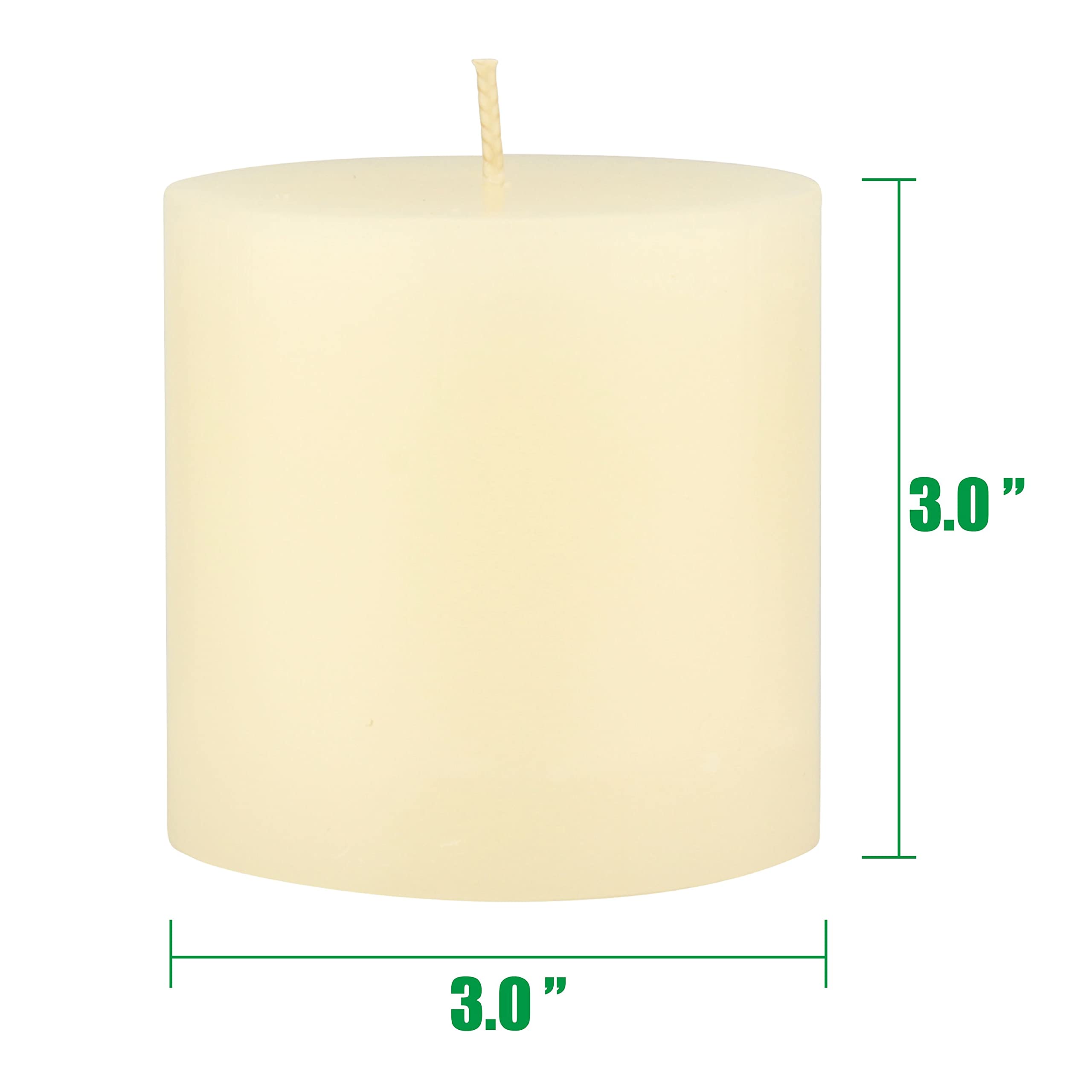 Stonebriar 3x3 Inch Unscented Ivory Pillar Candles - 6 Pack, 40-Hour Burn Time for Weddings, Home Decor & Romantic Dinners