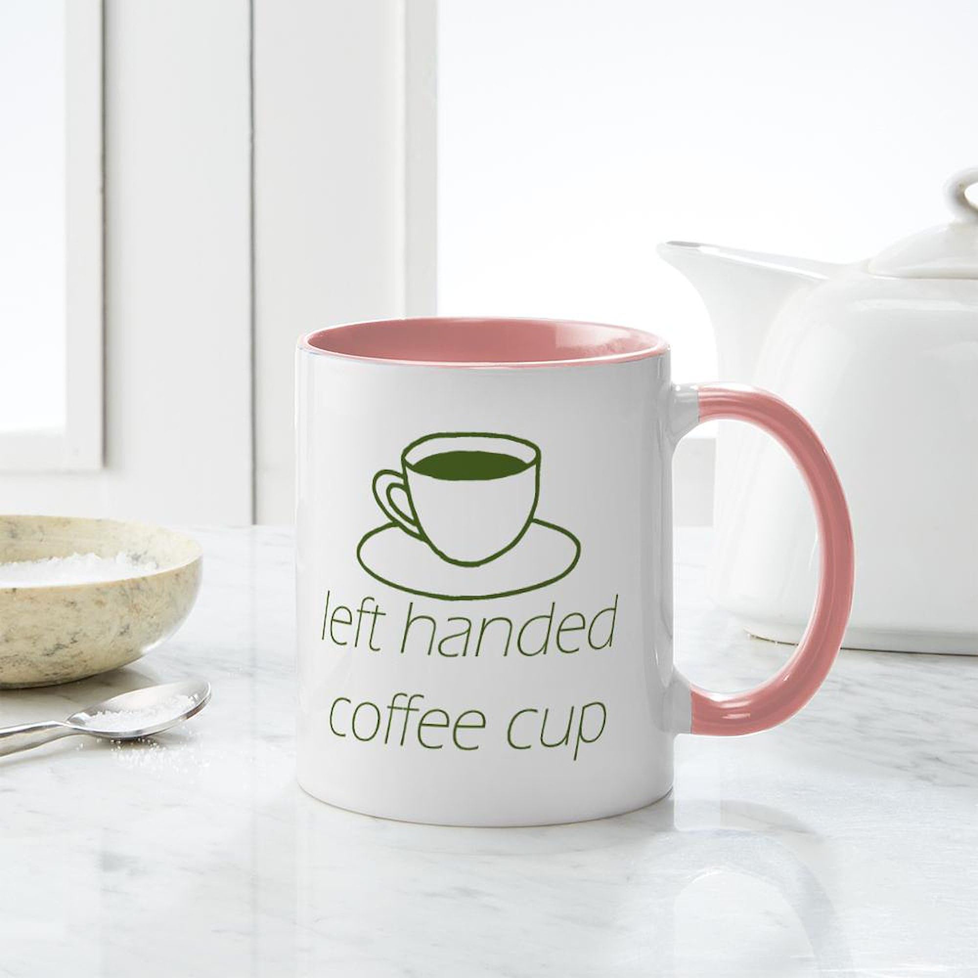 Left-Handed Coffee Mug 11 oz (325 ml) Ceramic Cup - Perfect for Lefties, Office Use & Gift Giving | CafePress