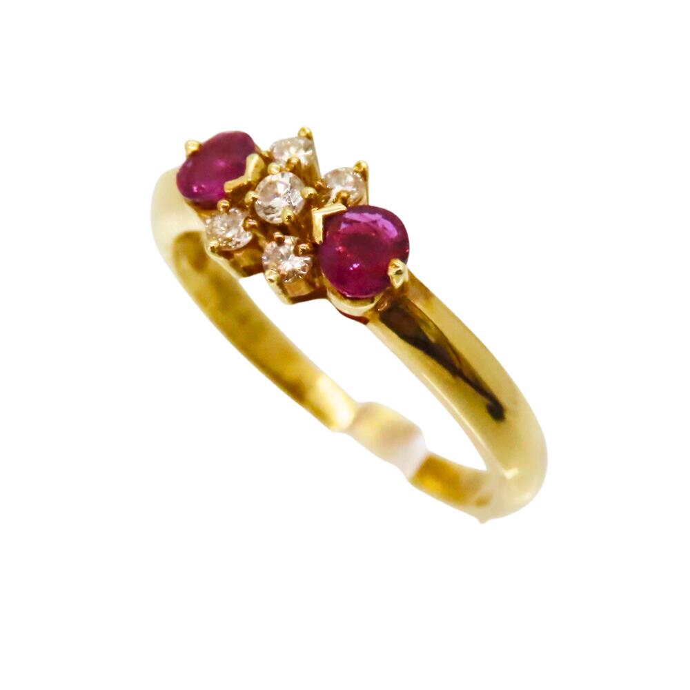 18K Ruby Diamond Ring for Women - Elegant Engagement & Wedding Jewelry Gift - Perfect for Anniversaries, Proposals & Special Occasions