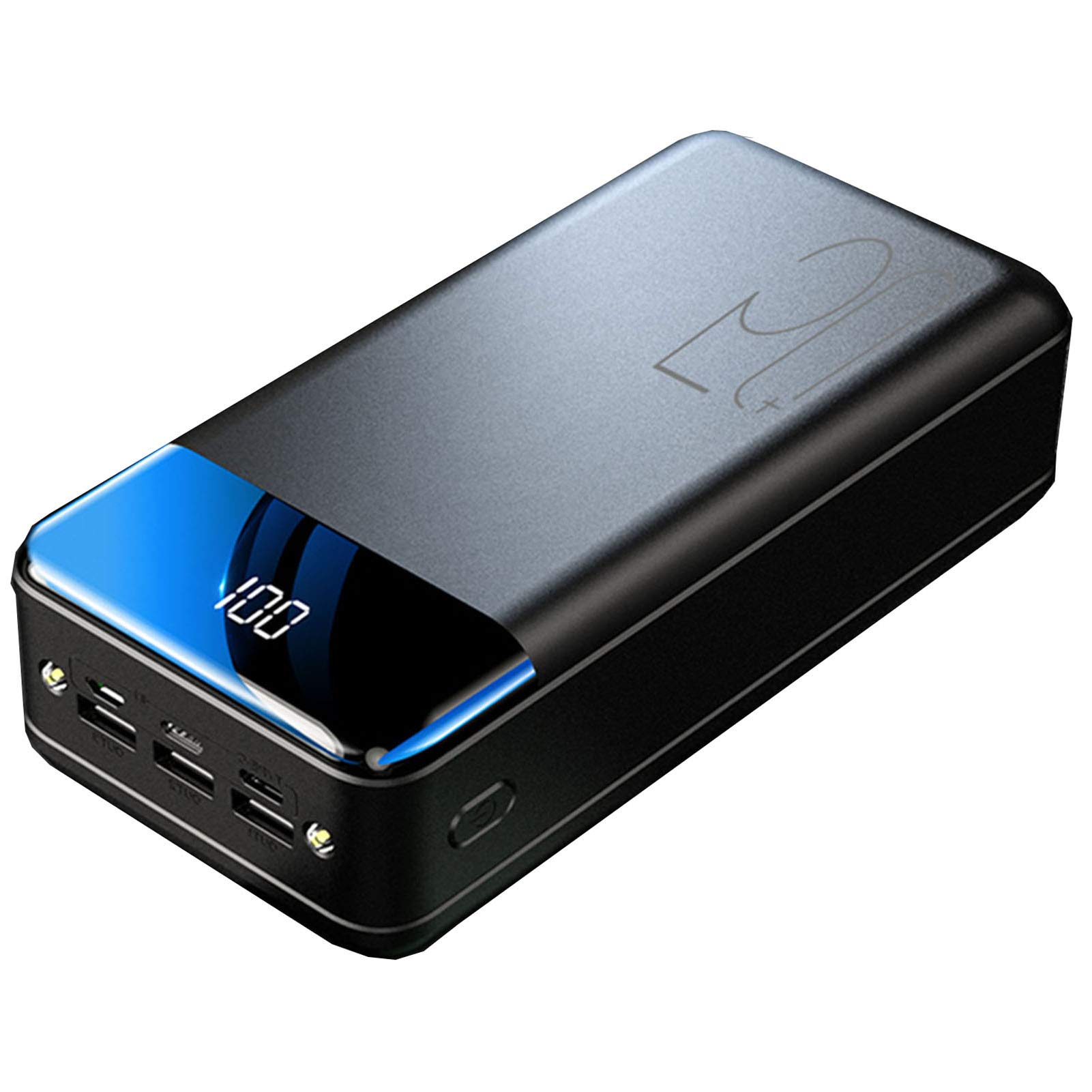 50,000mAh Portable Charger with LCD Display - 2.1A Fast Charging Power Bank, 3 USB Outputs & USB-C Input, External Battery Pack with LED Flashlight for iPhone 15/14/13/12/11 Pro Max/XS, Samsung Galaxy, iPad & Tablets - Perfect for Travel, Camping & Emergency Power Backup