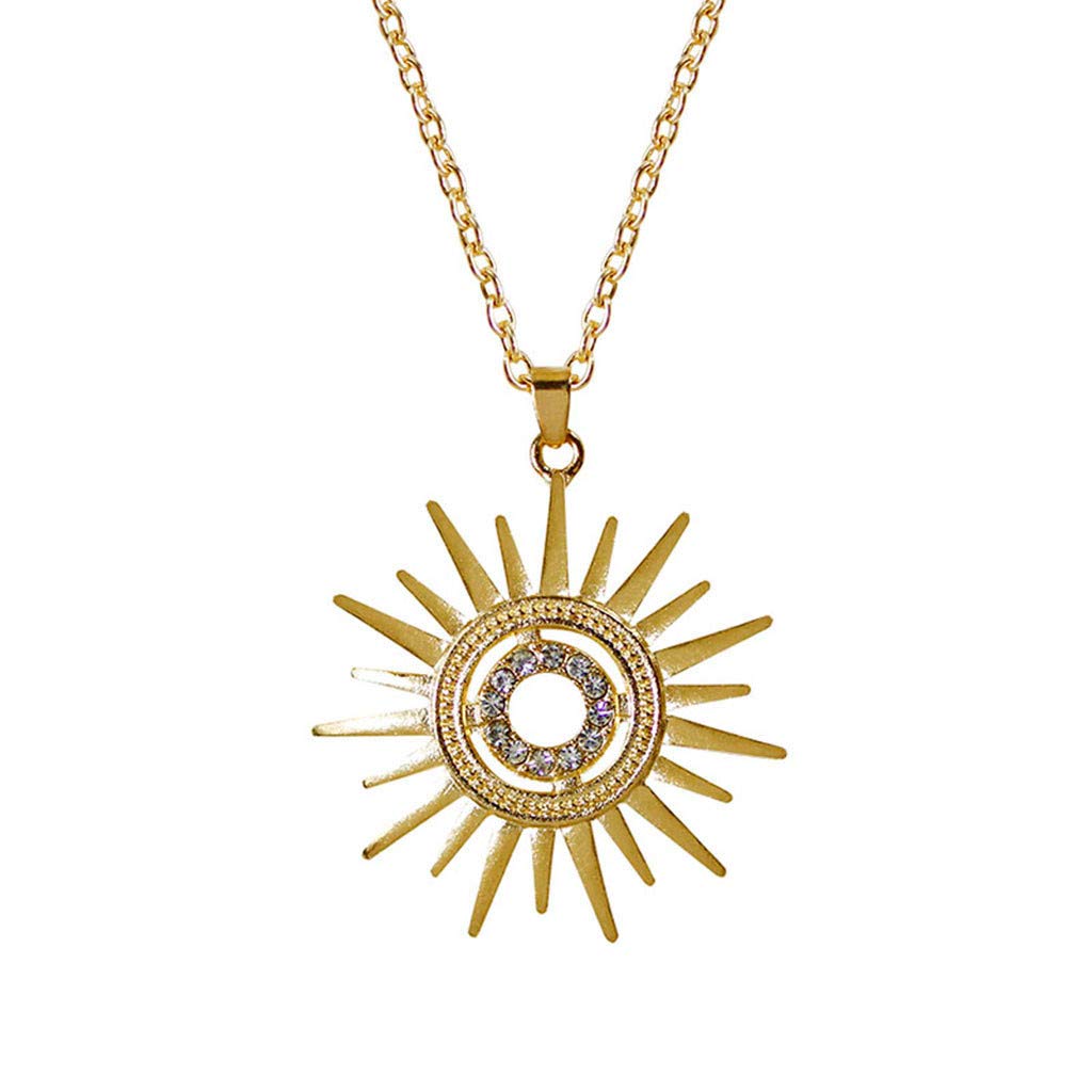 Johtae Vintage Sunflower Gold Necklace for Women - Elegant Choker Pendant Gift for Girls | Perfect for Birthdays, Anniversaries & Special Occasions