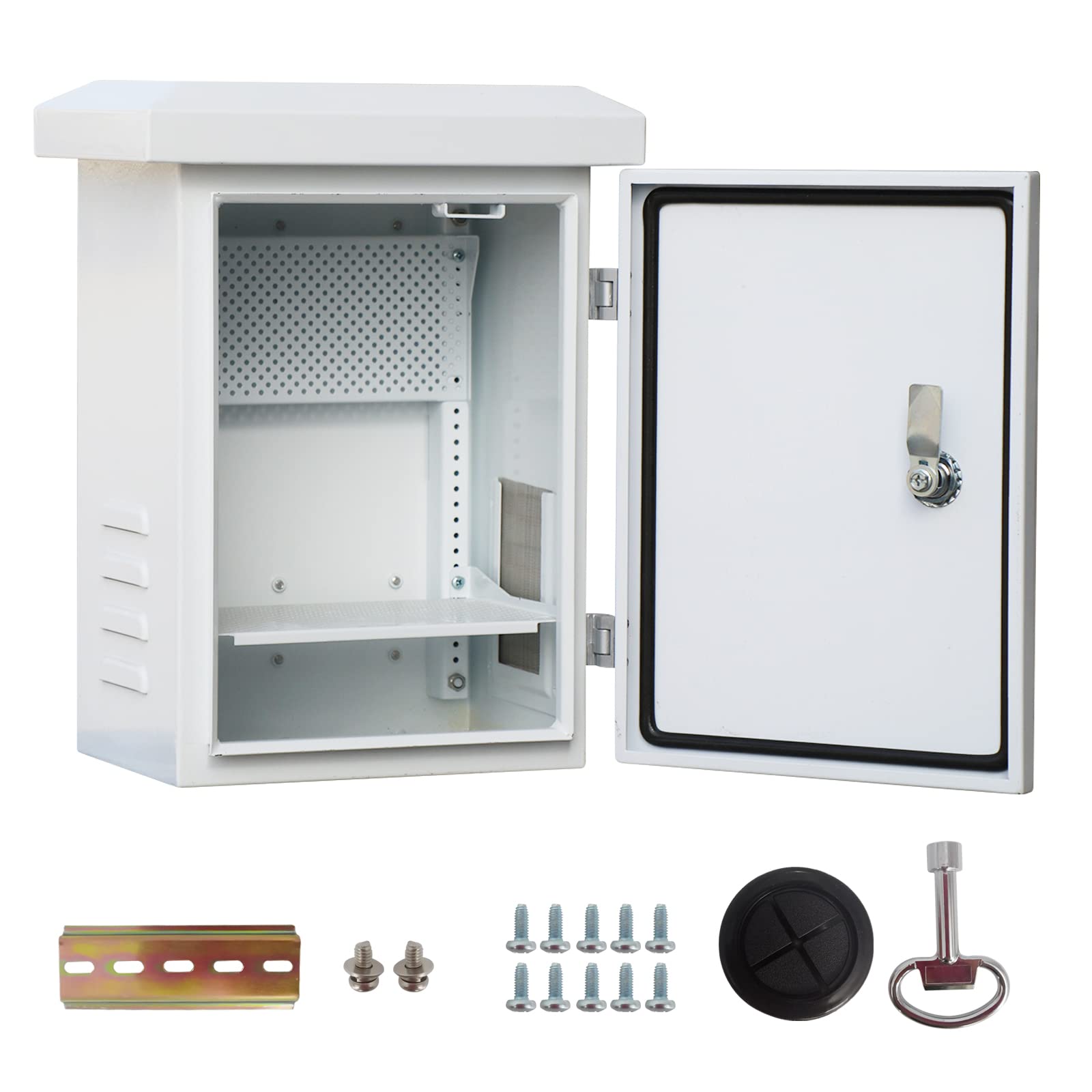 16x12x10 Steel Electrical Enclosure Box - IP65 Waterproof & NEMA Rated Outdoor Projector Box for Electronics - Weatherproof Junction Box for Outdoor Wiring, Security Cameras & AV Equipment