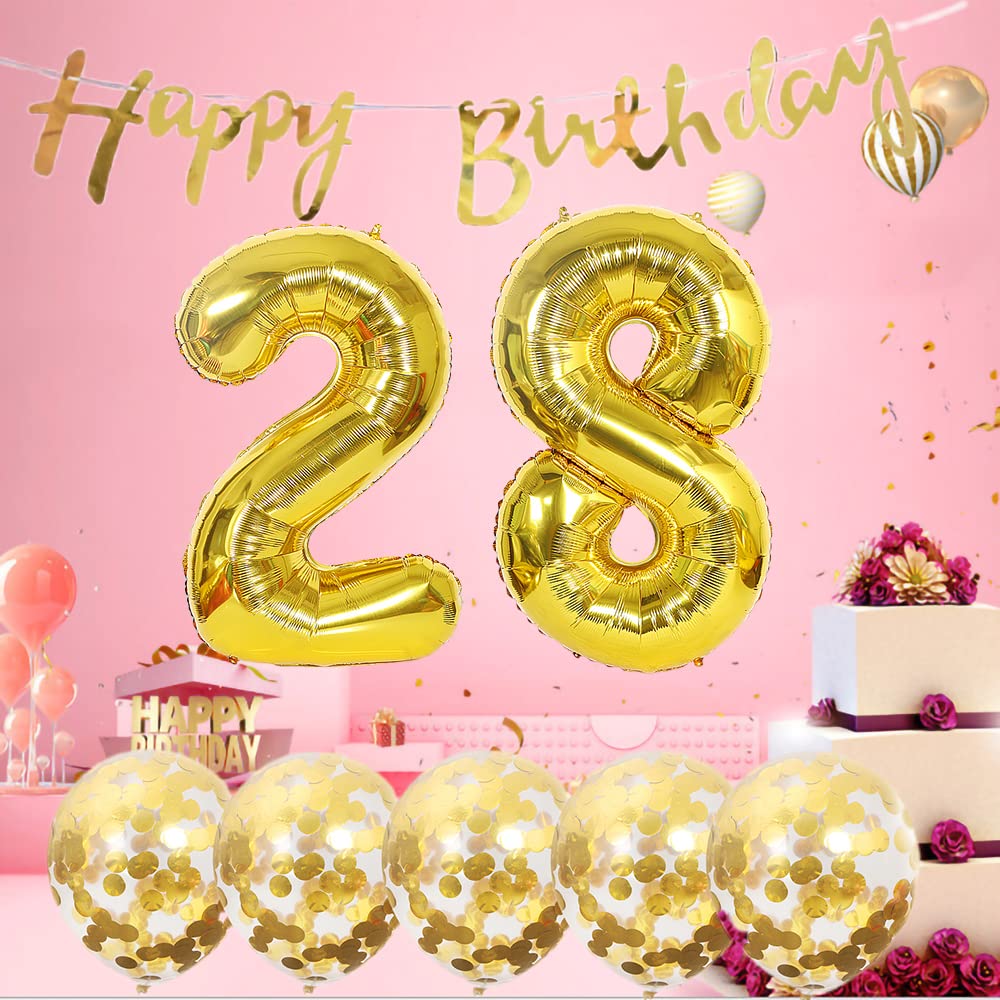 21st Birthday Party Decorations - Happy Birthday Banner, Helium Balloons, Gold Foil & Latex Balloons for 21 Years Old Celebration | Perfect for Milestone Birthday Parties, Adult Celebrations & Photo Backdrops