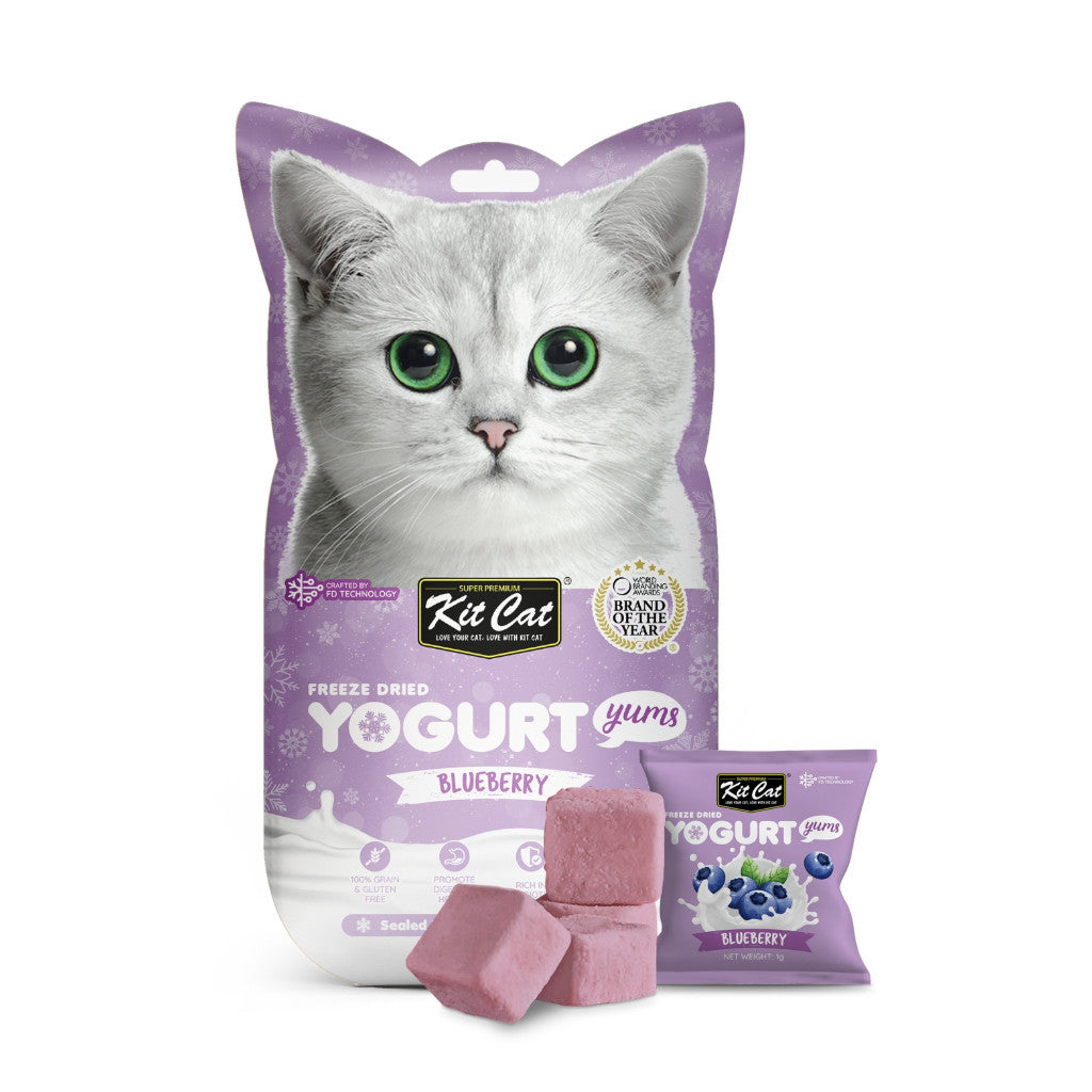 Freeze Dried Yogurt Cat Treats for Gut Health - Probiotic Rich Snacks for Cats - 10 Cubes/Pack - Healthy Digestive Support - Perfect for Training & Bonding with Your Feline Friend