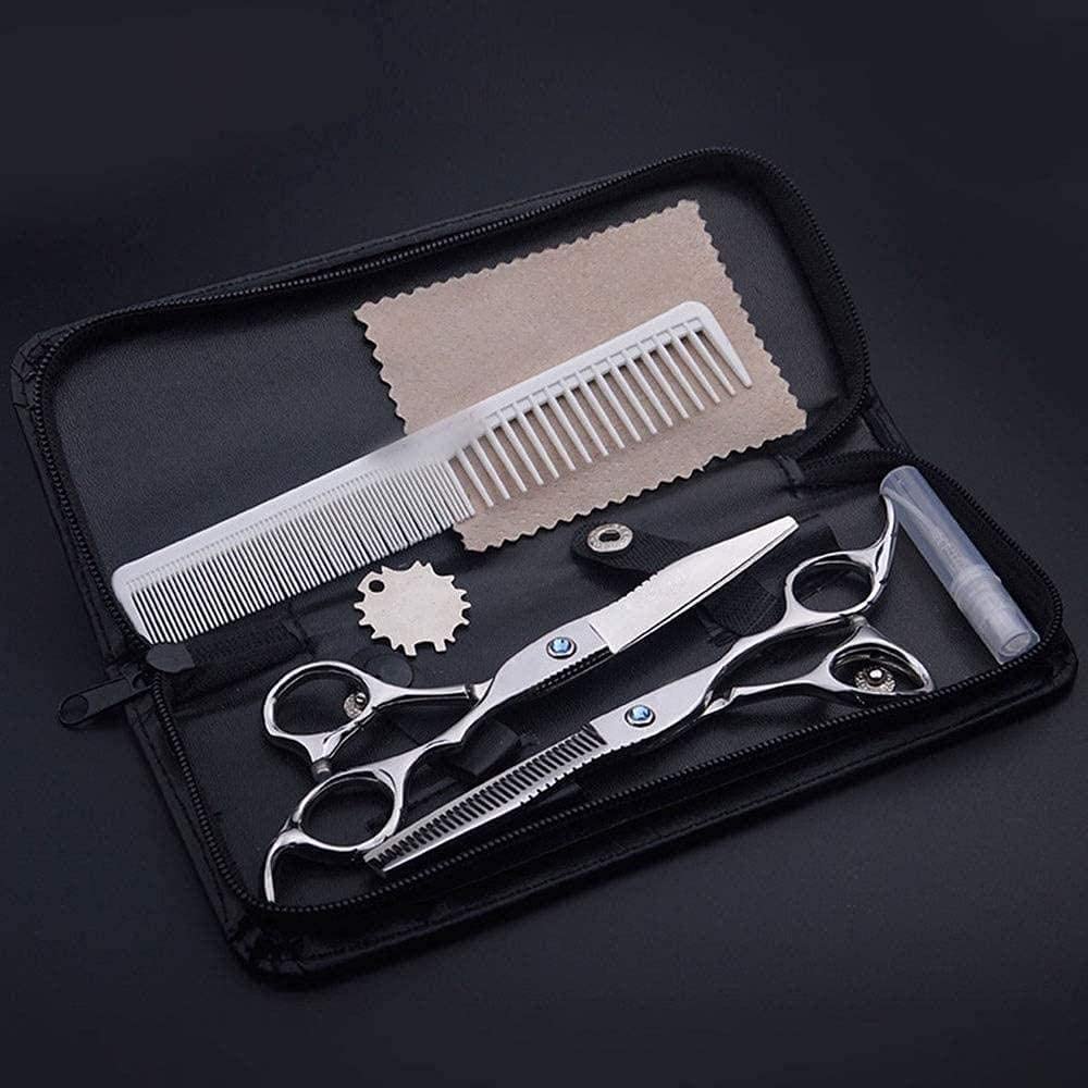 Professional 6.0 Inch Barber Scissors Set - Blue Diamond Hair Cutting Shears for Stylists & Salon Use | Precision Hairdressing Tools for Men's & Women's Haircuts, Trimming & Styling