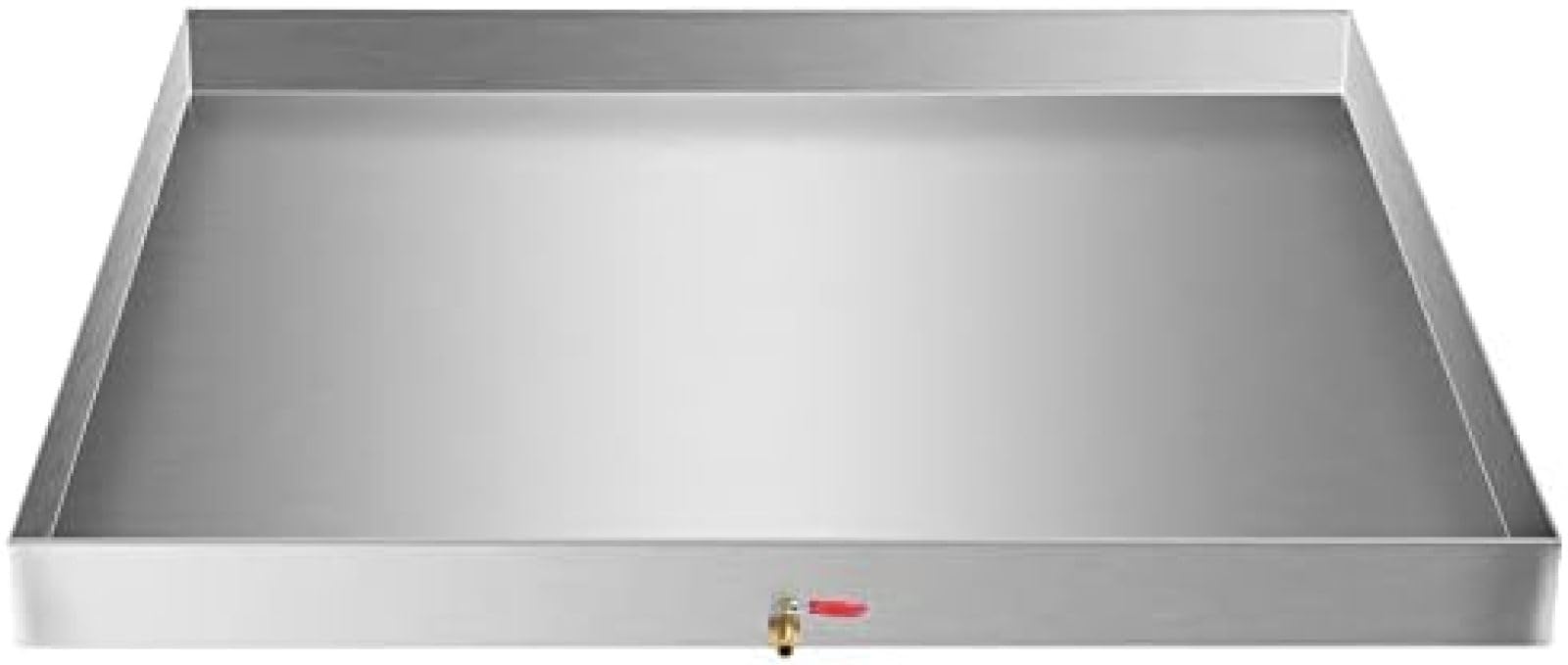 **32 x 32 x 2.5 Inch Washing Machine Drain Pan with Drilled Hole & Adapter Fitting - Heavy-Duty Recycled Steel Tray for Washer and Dryer Leak Protection - Ideal for Laundry Rooms, Basements & Apartments**
