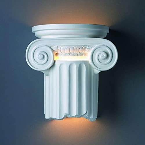 CER-4715-BIS White Ceramic Bisque Wall Sconce - Elegant Lighting Fixture for Living Room, Bedroom, or Hallway Decor