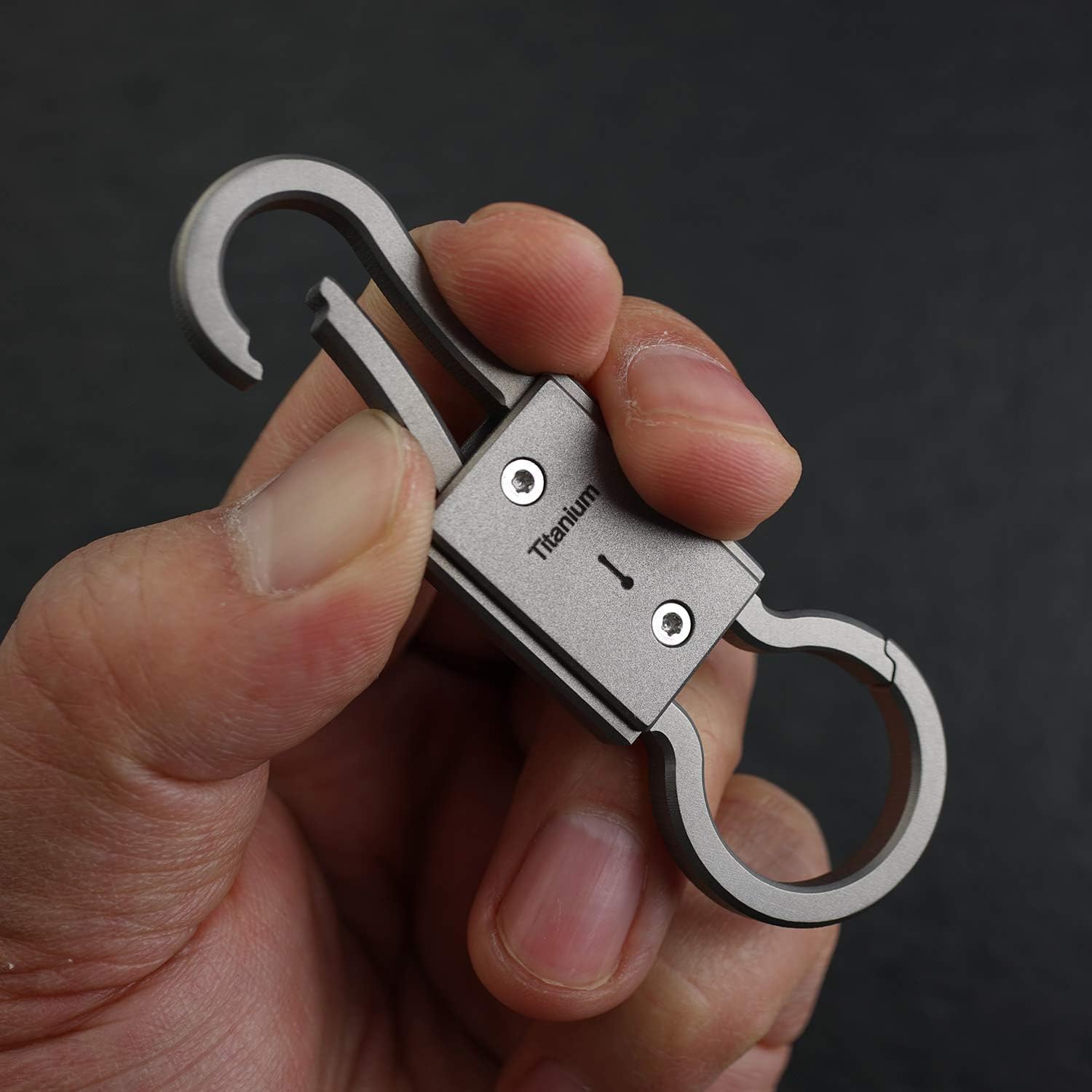 MecArmy CH22 Titanium Double-Ended Quick-Release Keychain with Carabiner Keyring - Durable EDC Accessory for Keys, Tools & Everyday Carry - Perfect for Home, Office, Travel & Outdoor Adventures