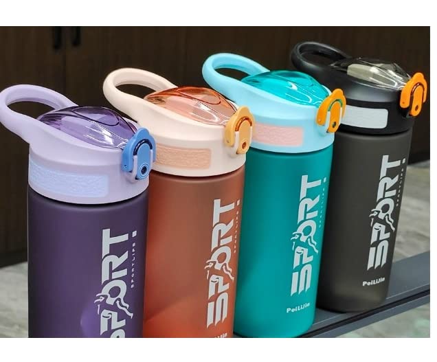 TEMSON Sports Water Bottle - 24oz BPA-Free Leak Proof Water Bottle with Flip Lock Lid for Gym, Hiking, Running & Outdoor Activities | Insulated Stainless Steel Bottle for Hot & Cold Drinks | School, Office & Travel Essential (Assorted Colors)