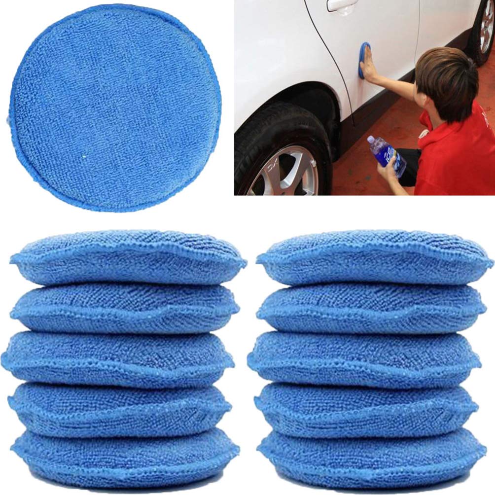 6-Pack Premium Car Waxing Sponges - 5 Clean Wax Applicator Pads, Soft Foam Sponge for Car Detailing, Polishing & Waxing - Ideal for Auto Care, Cosmetic Use & LED Headlight Cleaning