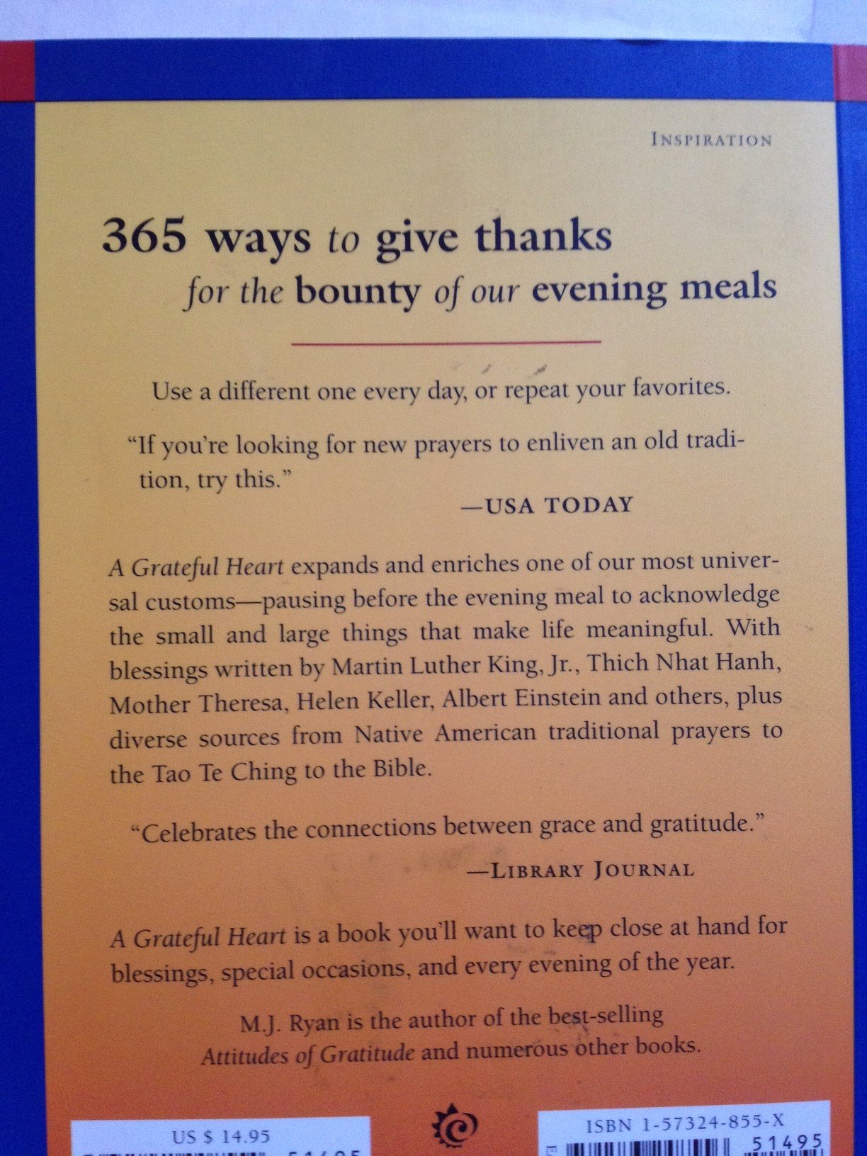 Grateful Heart: Daily Blessings for Evening Meals - Inspirational Quotes from Buddha to The Beatles | Perfect for Family Dinners, Meditation & Spiritual Reflection