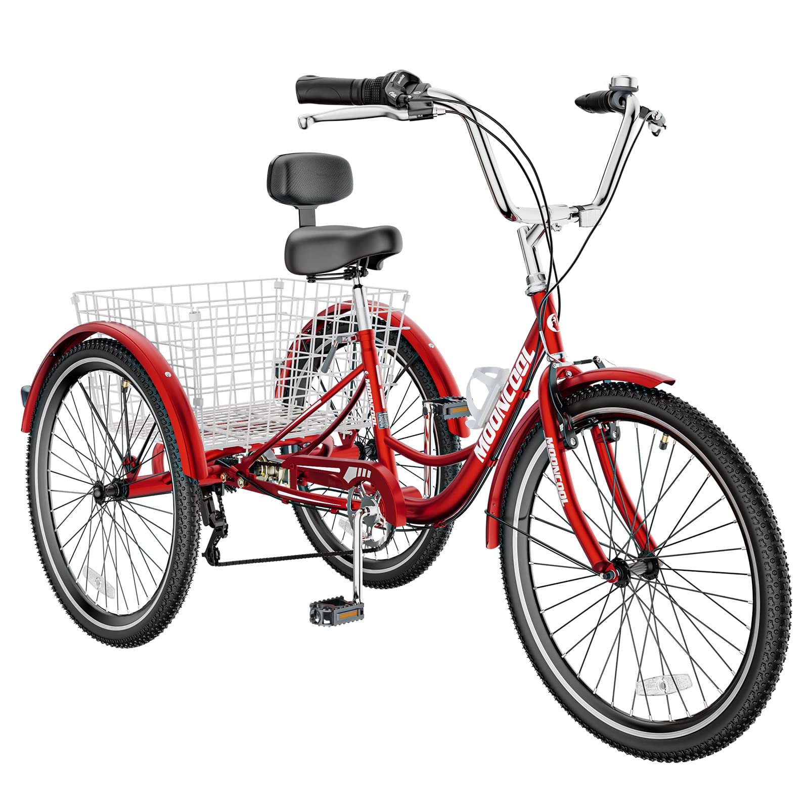 SLSY Adult Tricycle 7-Speed 3-Wheel Bike for Men & Women - 20/24/26 Inch Cargo Cruiser Trike for Seniors - Perfect for Grocery Shopping, Leisure Rides & Outdoor Exercise