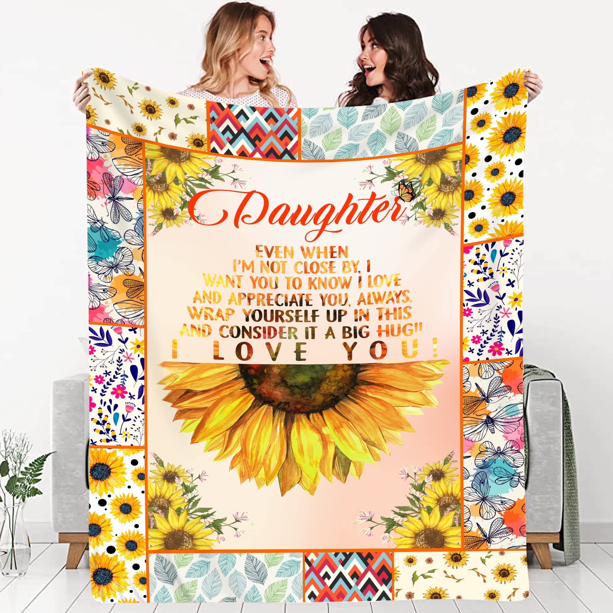 Sherpa Blanket 50x60 - Cozy Gift for Daughter from Mom | Soft & Warm Throw for Bed, Couch, or Travel | Perfect Birthday, Christmas & Special Occasion Present