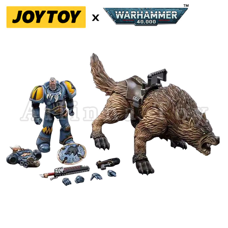 1/18 JOYTOY Warhammer 40K Space Wolves Thunderwolf Cavalry Bjane Action Figure - Collectible Miniature for Tabletop Gaming & Display